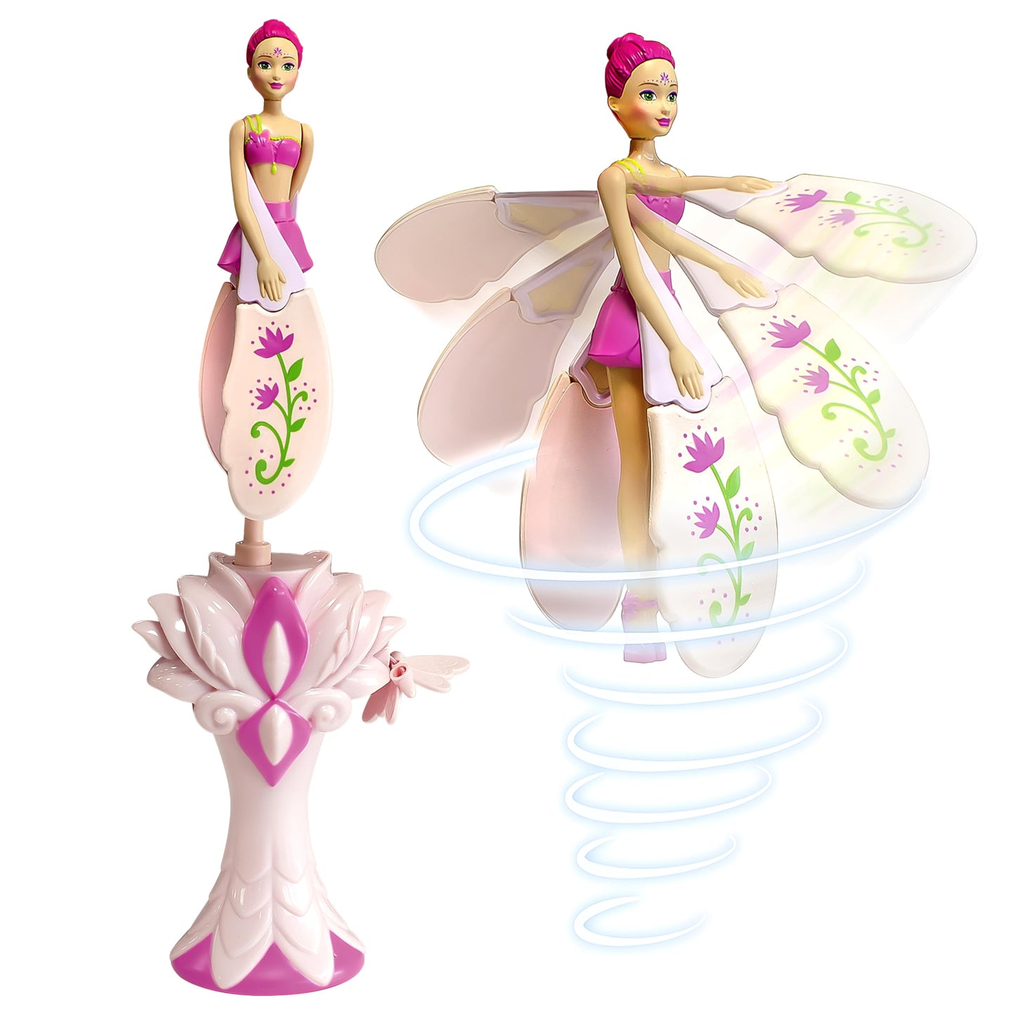 Hot Sky Dancers Flying Doll – Fuchsia Fantasy | Original 90s Throwback Toy that Really Flies | Pull-String Powered, No Batteries Needed | Magical Gift for Girls & Boys Ages 6+