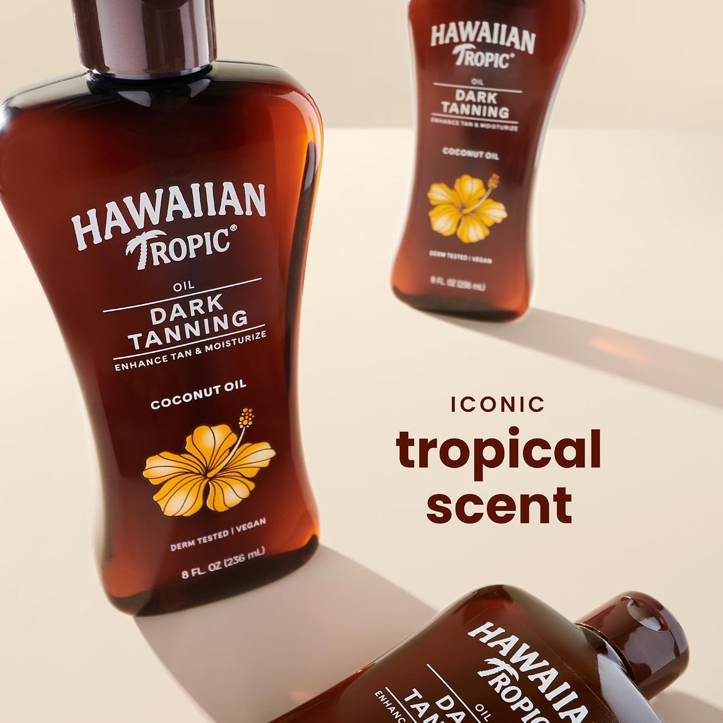 HotHawaiian Tropic Dark Tanning Oil, 8 Fl Oz | Moisturizing Body Oil with Cocoa Butter, Tan Enhancer, 8 Fl Oz each Twin Pack