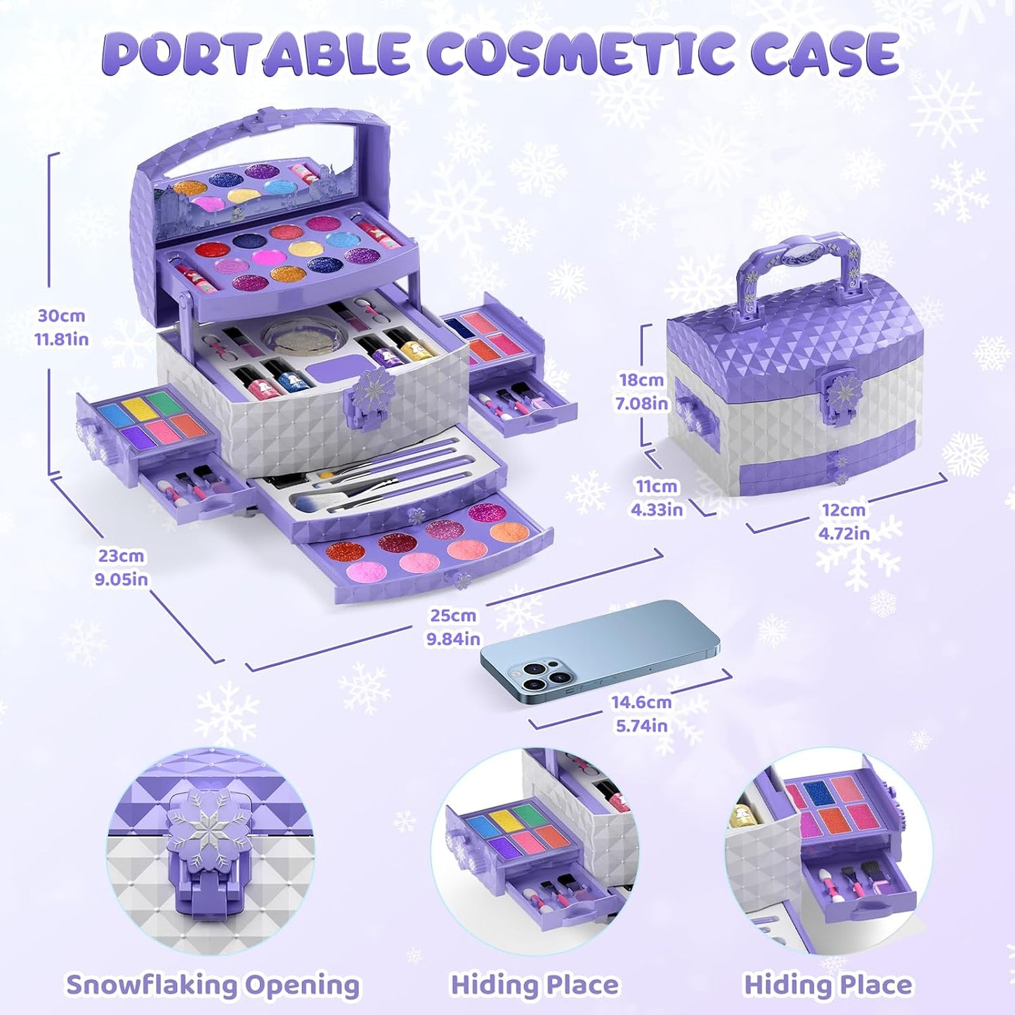 HotPERRYHOME Kids Makeup Set for Girl 56 Pcs Washable Real Cosmetic, Non-Toxic Frozen Toys Toddler Makeup Kit, 2026 New CPF Sustainable Materials Birthday Gift for 3 4 5 6 7 8 9 10 11 12 Year Old Girls