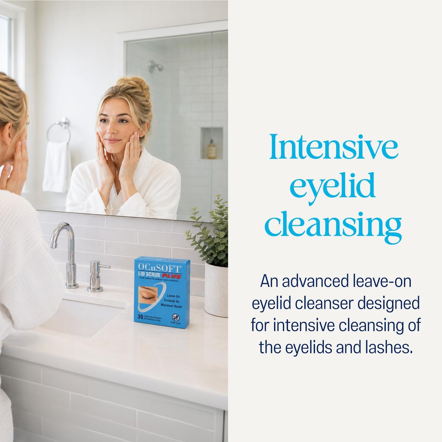 HotOCuSOFT Lid Scrub Plus Inflation Buster – 5 Bonus Pads Included - Advanced Eyelid Cleanser for Intensive Lid & Lash Care - 35 ct Pre-Moistened Pads