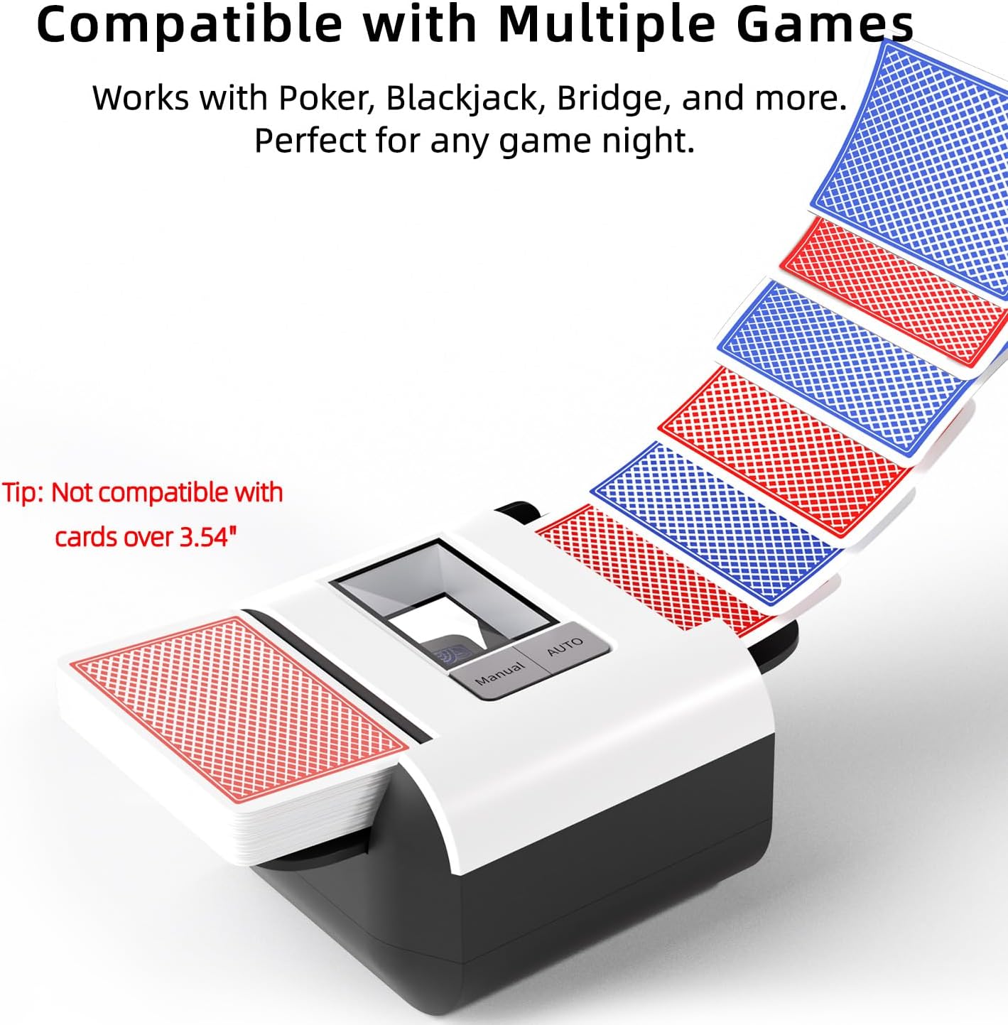 Hot Automatic Card Shuffler with Dual Modes, Rechargeable 1-2 Deck Card Shuffle Machine, Low Noise Operation Card Shuffler