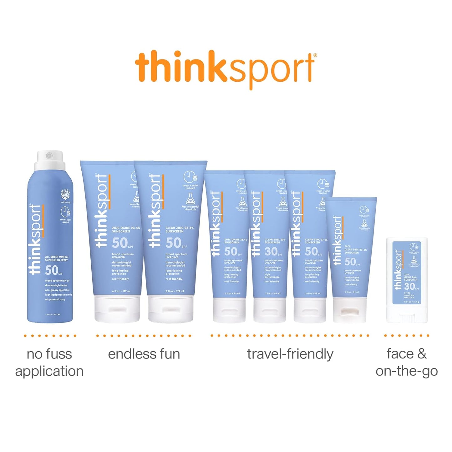 HotThinksport SPF 50+ Mineral Sunscreen with Zinc Oxide, 6 Fl Oz – Safe, Natural Sunscreen Lotion for Sports & Active Use, Water Resistant Reef Safe, Broad Spectrum UVA/UVB Sun Screen for Sun Protection
