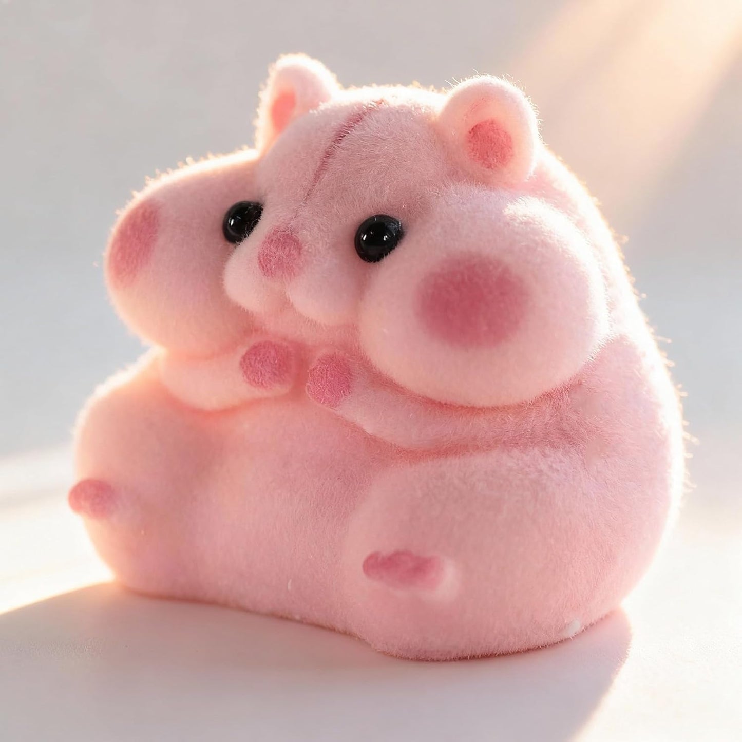 HotHandmade Taba Squishy Hamster Toy, Cute Squishy Hamster Fidget Toy, Realistic Hamster Toy, Soft Silicone Mochi Furry Toy, Stress Relief Gift for Adults & Kids, Sensory Anxiety Plushie (Pink)