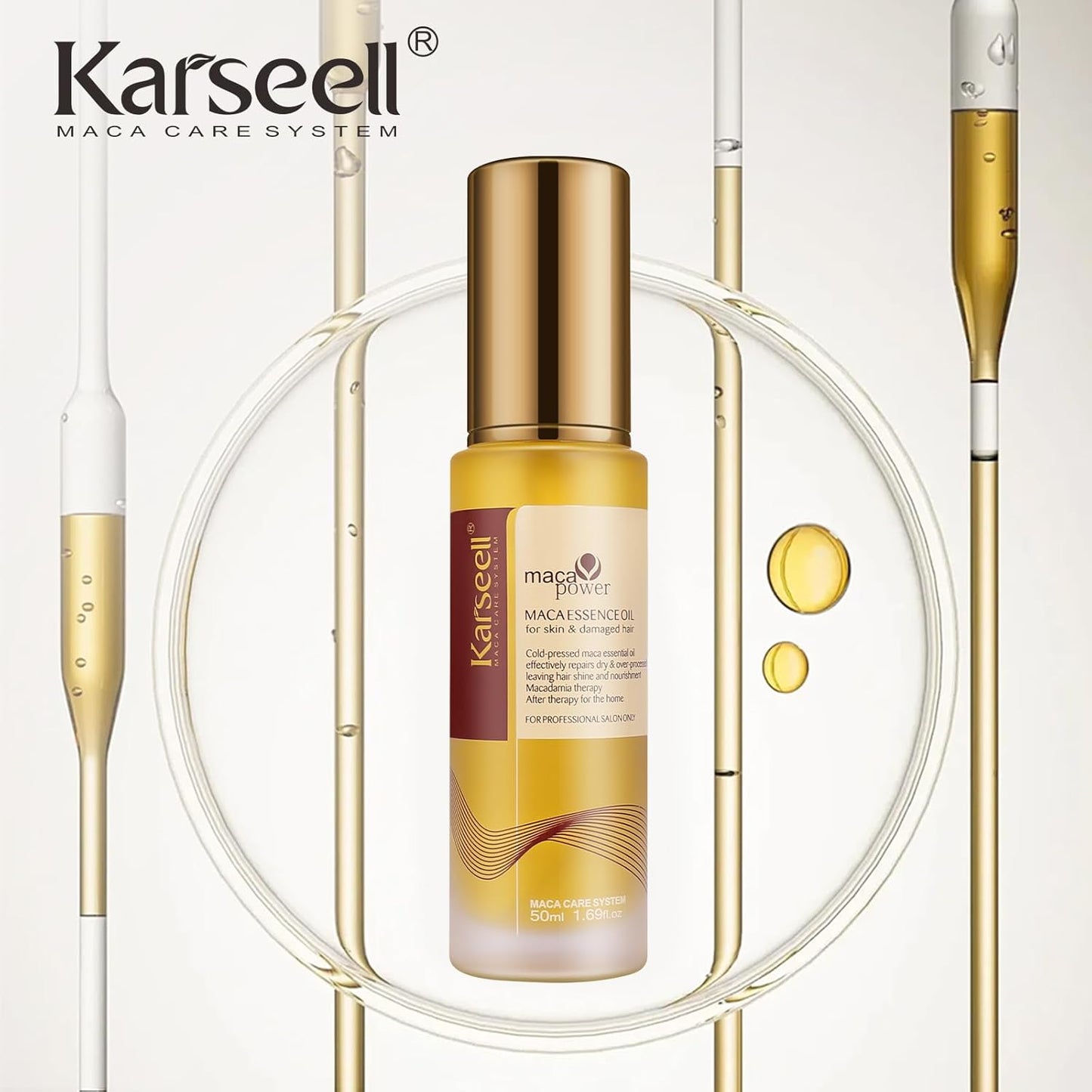 HotKarseell Moroccan Argan Oil for Hair Healing Cold Pressed Weightless Argan Oil Hair Serum for Dry Damaged Hair 50ml