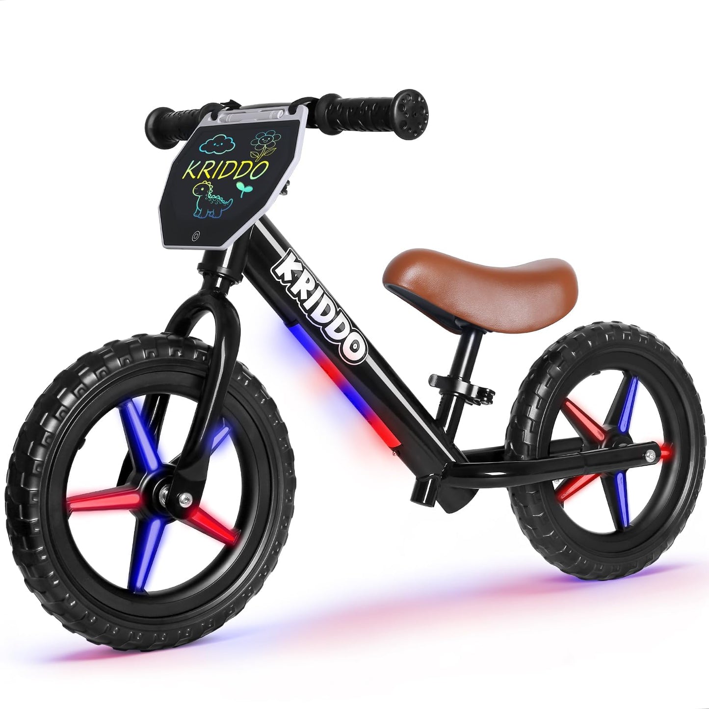 Hot KRIDDO Toddler Balance Bike 2 Year Old, Age 24 Months to 5 Years Old, 12 Inch Push Bicycle with Customize Plate (3 Sets of Stickers Included), Gift Bike for 2-3 Boys Girls, White
