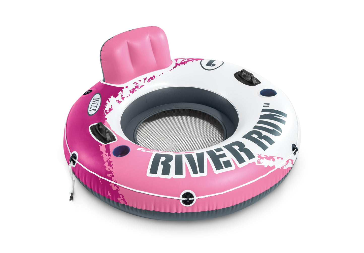 HotINTEX 56843EP River Run 1 Pro Inflatable Floating Lounge: GoPro/Phone Mount – Built-in Cup Holder and Storage Compartment – Durable Grab Handles – Easy-to-Use Connectors – 220lb Weight Capacity