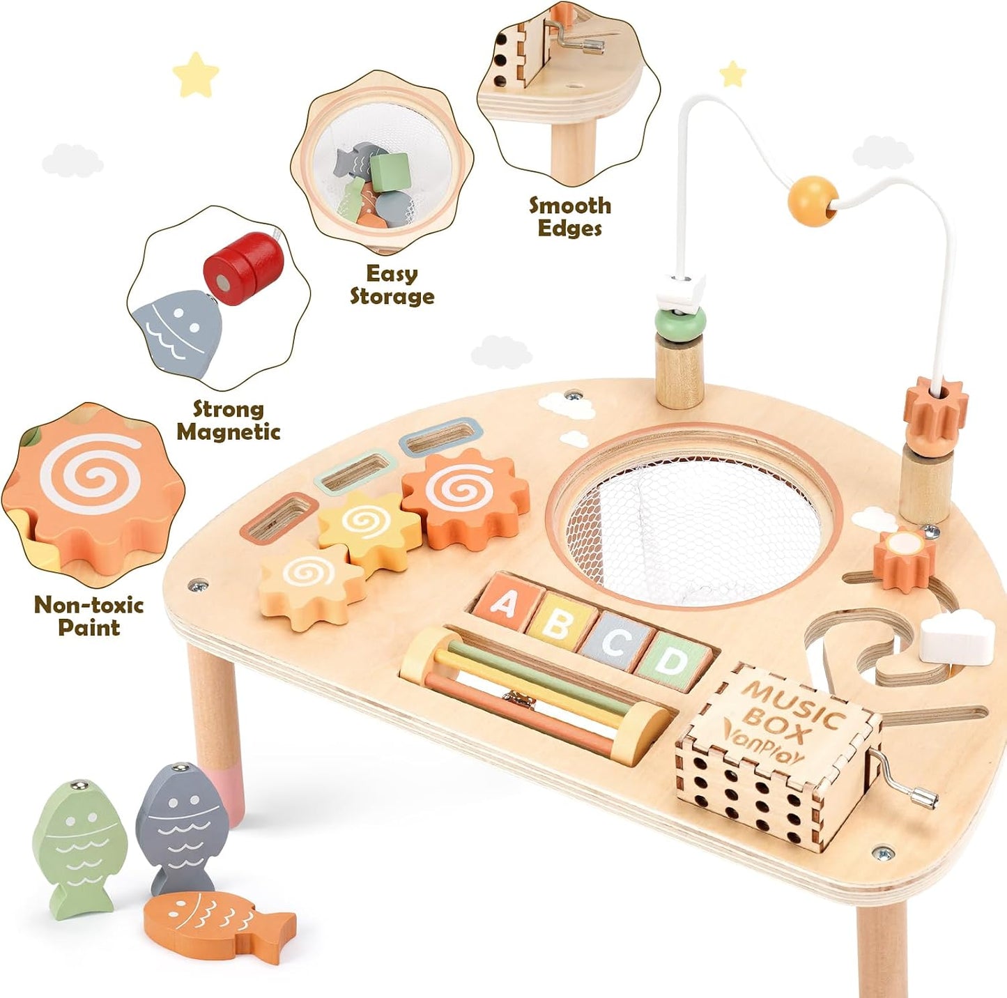 Hot Activity Table for 1 Year Old, Montessori Toys for 1 2 Year Old Girls Boy Gifts, 8 in 1 Wooden Sensory Play Table for Toddler 1-3, Learning Toys for Baby 12-18 Months 1st Christmas Birthday Gifts