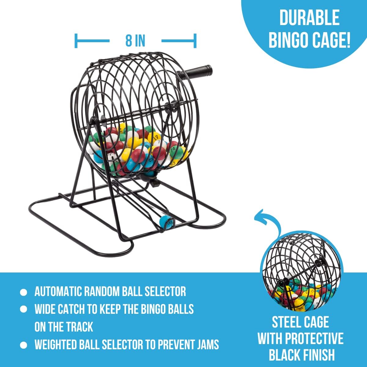 Hot Regal Games Deluxe Bingo Game Set with Cage, Board, Balls, 18 Cards, and Chips