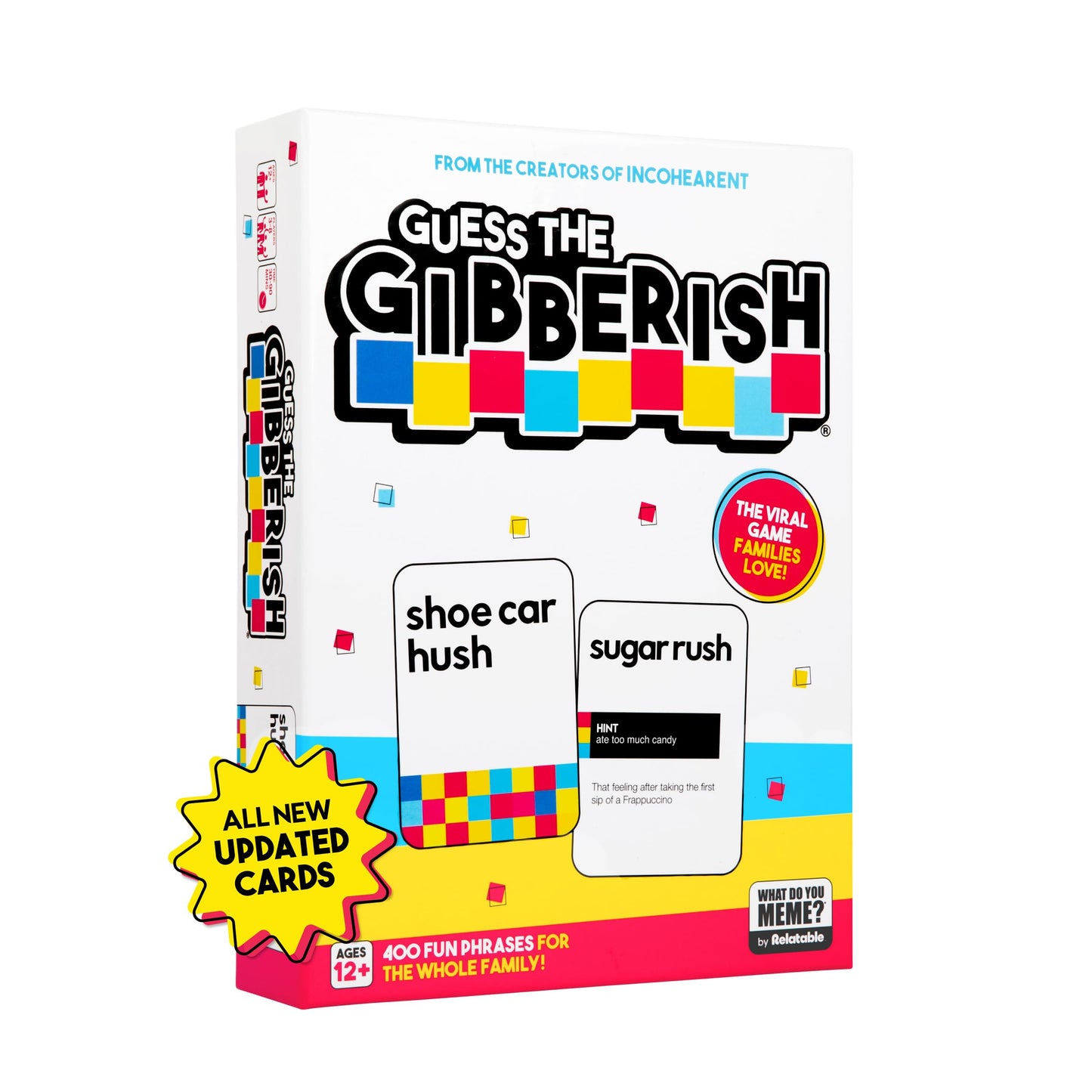 HotGuess The Gibberish Card Game for Families by Relatable, From The Creators of Incohereant, Fun Kids Games for Kids 12+, Game Night With Friends, Includes 400 Cards, Instructions, and 1 Sand Timer