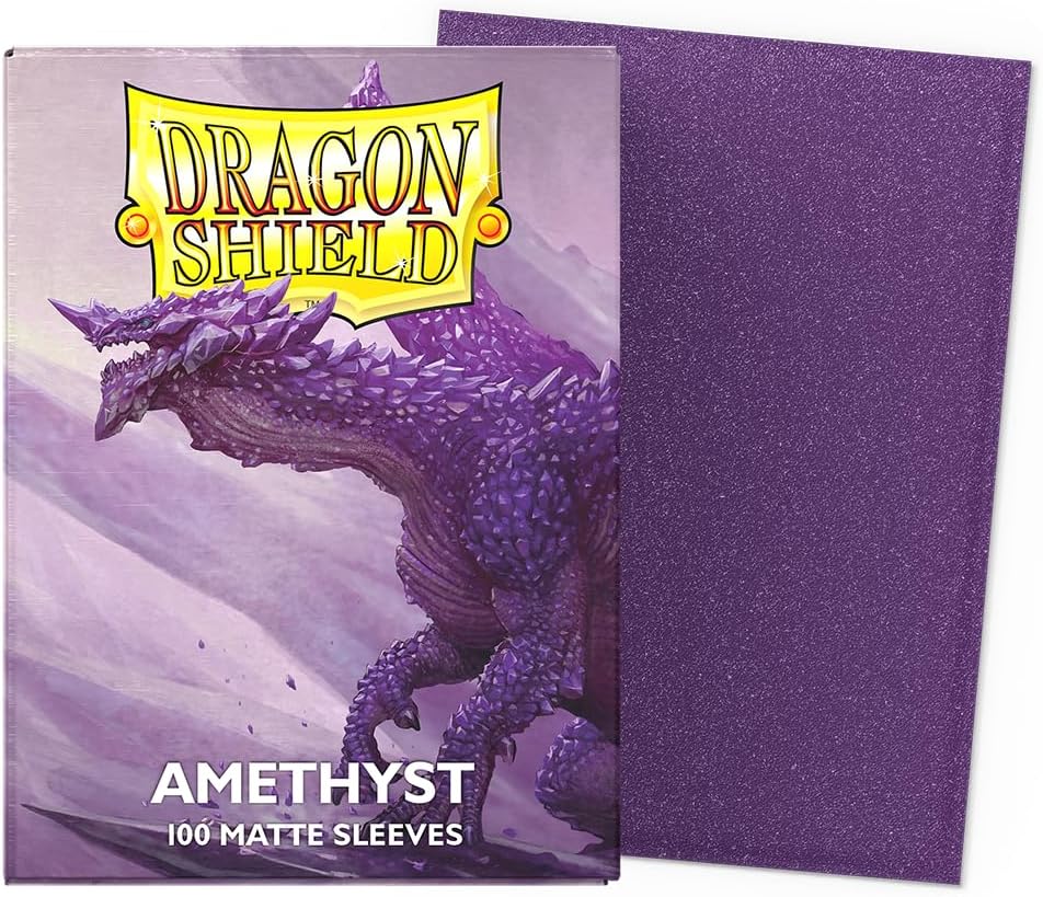 Hot Dragon Shield | Standard Size Matte Card Sleeves | 100 CT - Smooth & Tough TCG Sleeves - Compatible with Pokemon, Flesh & Blood, One Piece & Magic The Gathering | Amethyst