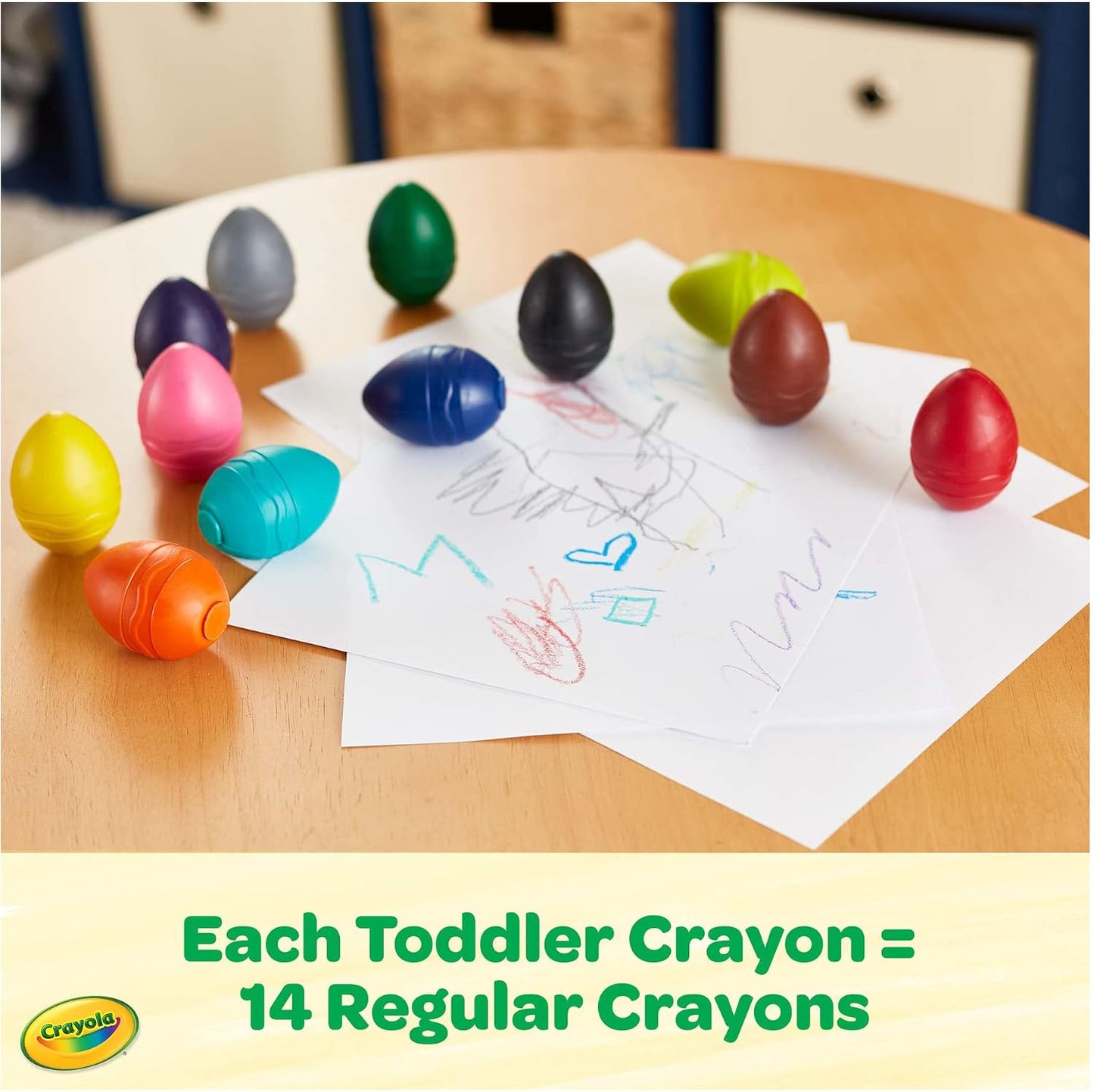 HotCrayola Large Egg Crayons (12ct), Classroom Must Haves, Teacher School Supplies for Toddlers, Kindergarten & Elementary, Ages 1+