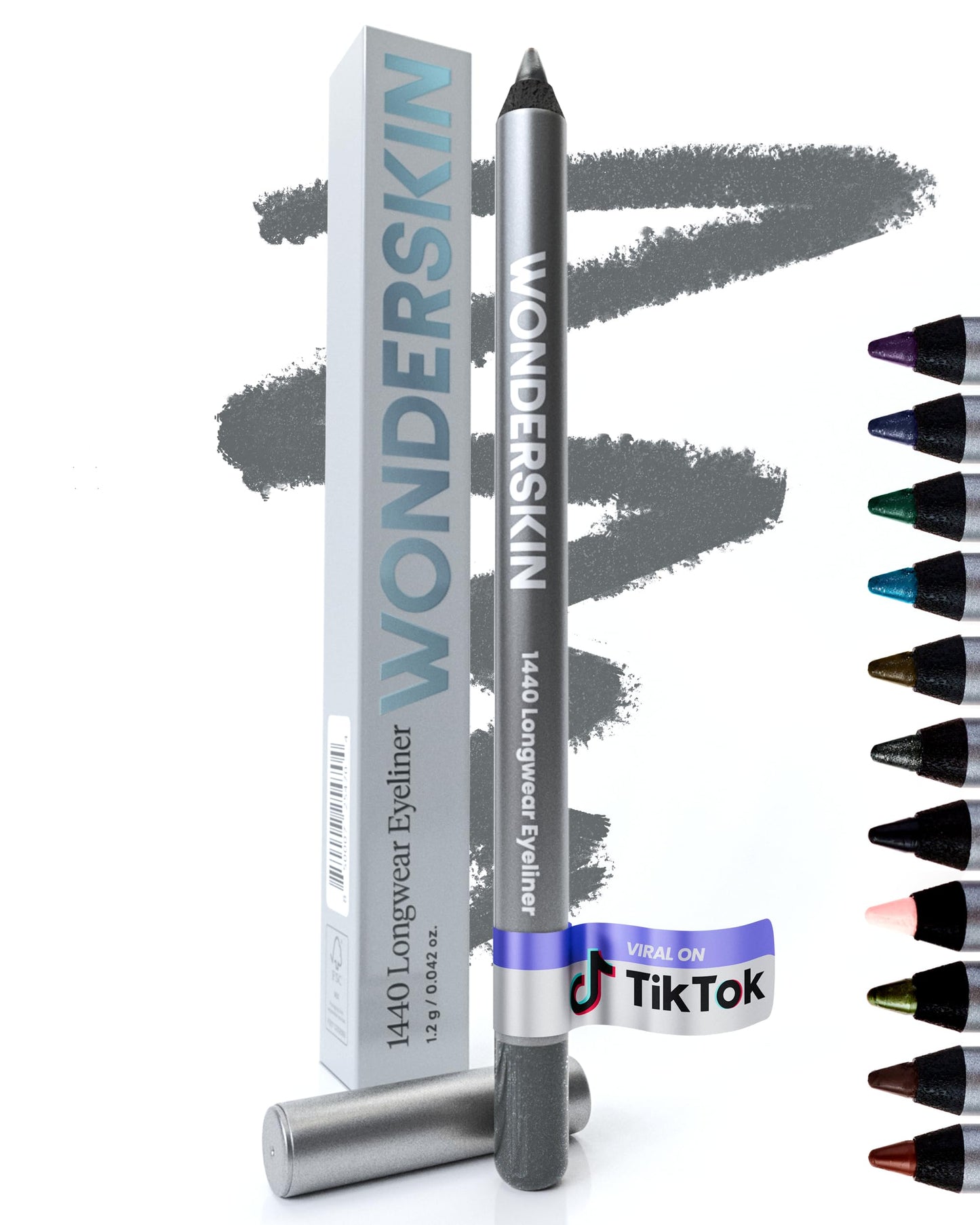 HotWonderskin Eyeliner Pencil, 1440 Longwear Deep Black Eyeliner Pencil - Waterproof, Sharpenable & Smudge Proof (Liquorice)