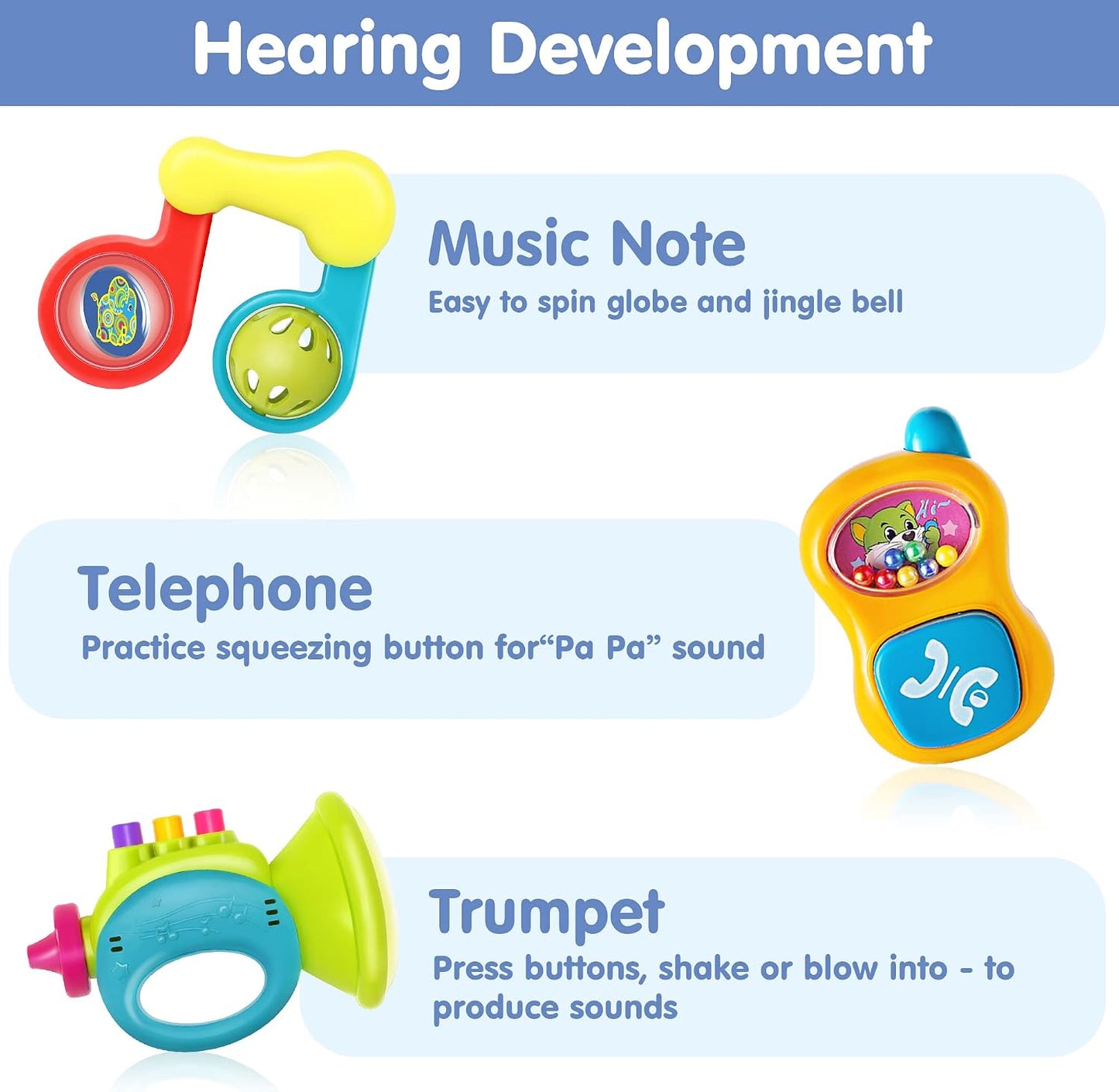 Hot iPlay, iLearn 10pcs Baby Rattles Toys Set, Infant Grab Shake Rattle, Easy Hold Sensory Teether, Babies Development Learning Music Toy, Newborn Shower Birthday Gift 1 2 3 4 5 6 7 9 10 12 Month Boy Girl
