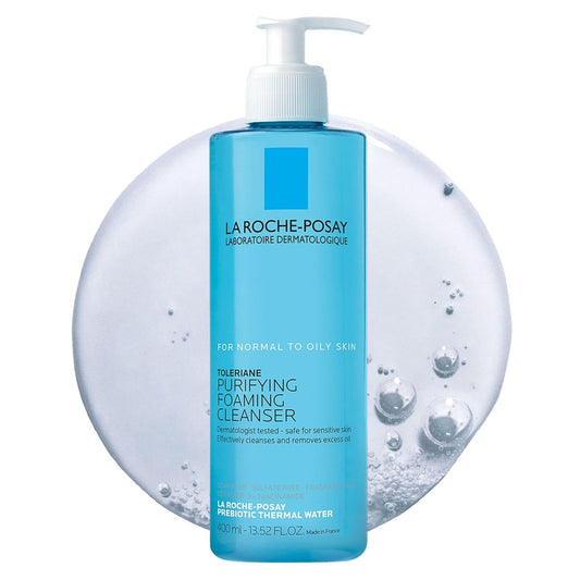 HotLa Roche-Posay Toleriane Purifying Foaming Facial Cleanser, 13.52oz | Oil free face wash for sensitive skin with niacinamide and ceramides. Pore cleanser that won’t dry out skin and is soap free.