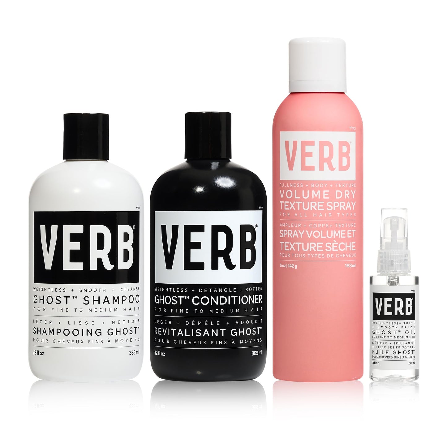 HotVERB Ghost Shampoo & Conditioner Duo Set - Infused with Moringa Oil - Cleanses + Moisturizes Fine and Weighed Down Hair - Vegan, No Parabens or Harmful Sulfate