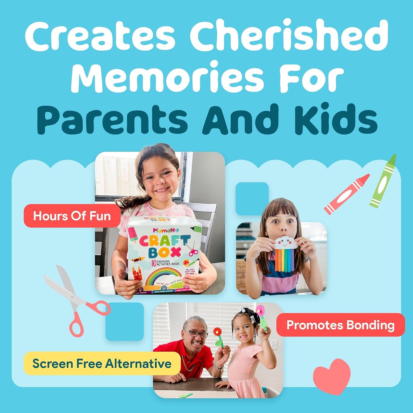 Hot Mumaloo Arts and Crafts Kit for Kids – 10 Projects Ages 4–8 | No-mess craft box for girls & boys | Preschool homeschool art supplies | Educational gift | 3 4 5 6 7 8 year old toddler