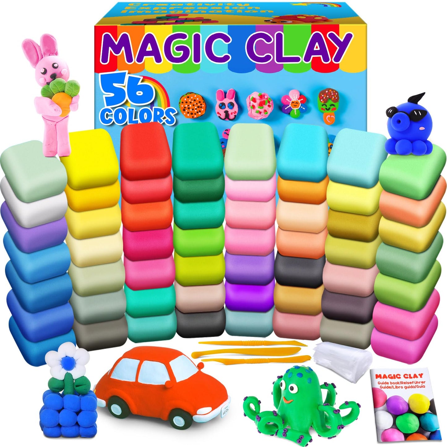 HotESSENSON Air Dry Clay 150 Colors, Modeling Clay for Kids | DIY Molding Magic Clay, Includes Tools, Toys Gifts for Age 3 4 5 6 7 8+ Years Old Boys Girls