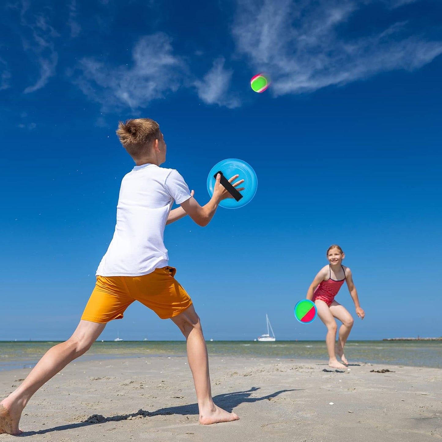 HotAyeboovi Toss and Catch Ball Game Outdoor Toys for Kids Yard Games Beach Toys Outside Games for 3 4 5 6 7 8 9 10 Year Old Boys Girls (Upgraded)