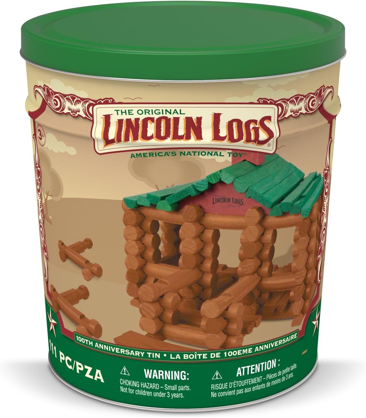 Hot Lincoln Logs 100th Anniversary Tin