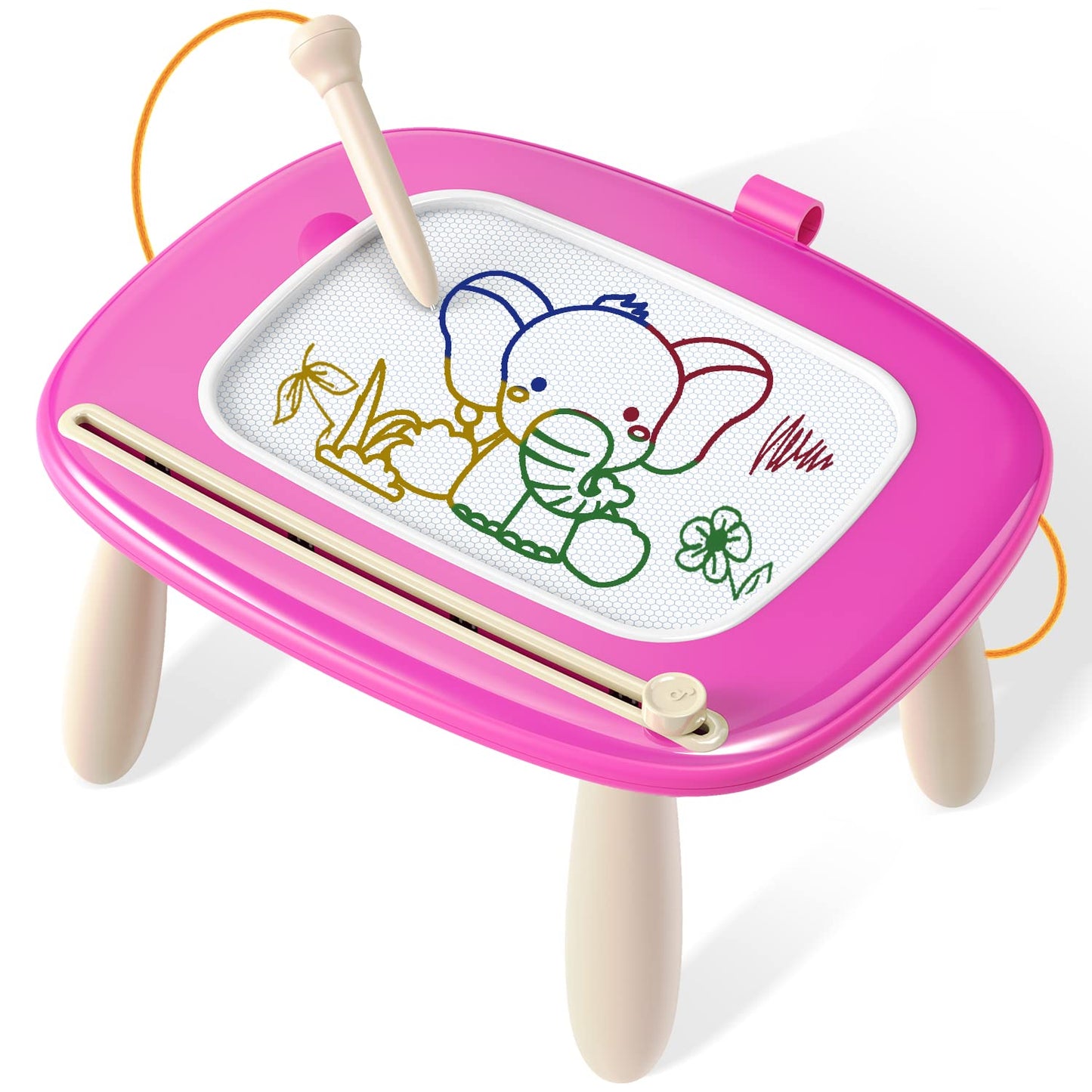 HotSeimome Magnetic Drawing Board, Toddler Girl Toys for 1-3 Year Old, Doodle Board Learning and Educational Kids Toys for 1 2 3 Year Old Baby Birthday GIF- Pink