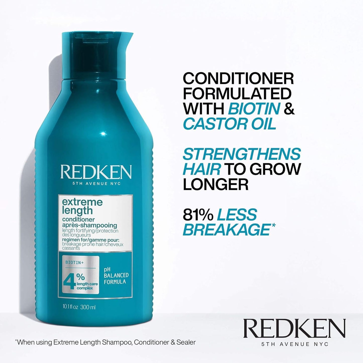 HotRedken Extreme Length Biotin Conditioner For Longer Hair – Promotes Healthy Hair Growth, Strengthens & Detangles Damaged Hair, Infused With Biotin & Castor Oil
