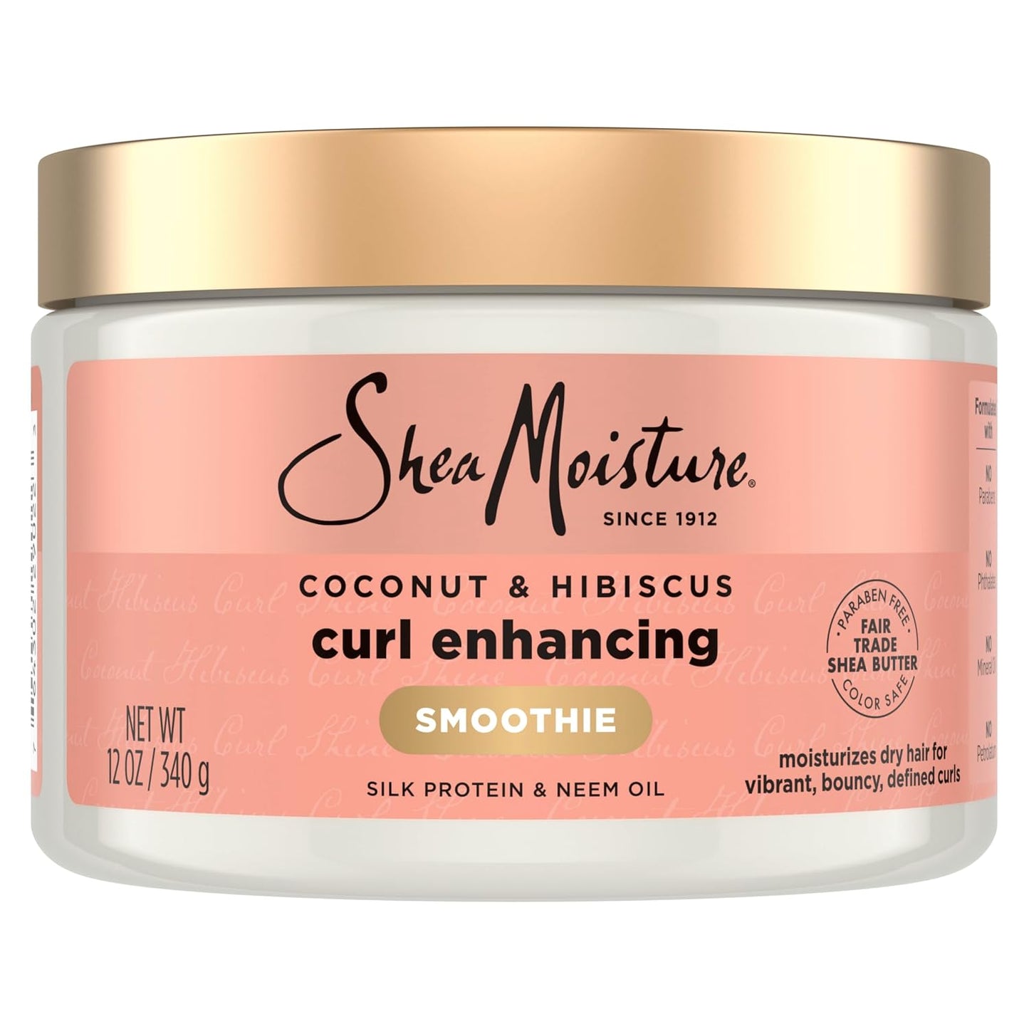 HotSheaMoisture Smoothie Curl Enhancing Cream Coconut and Hibiscus for Thick, Curly Hair Sulfate Free and Paraben Free 12 oz