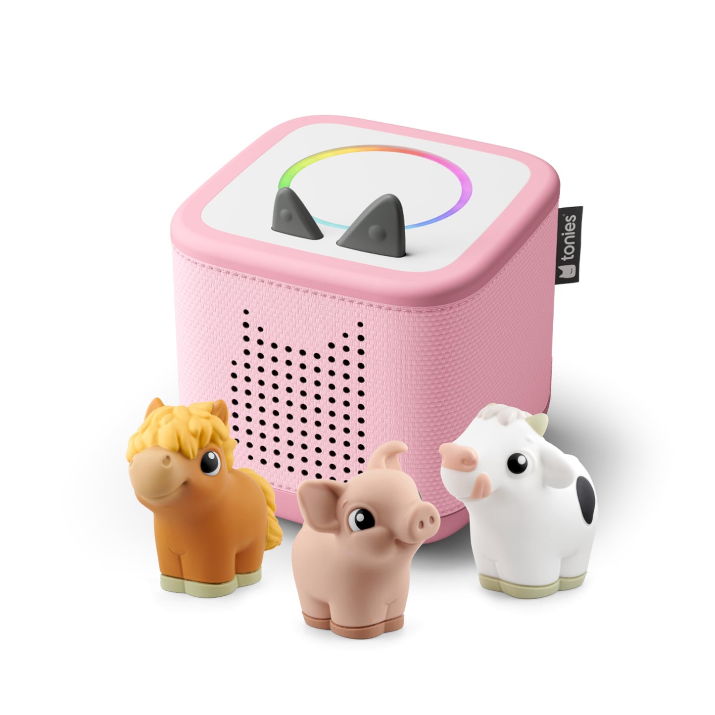 HotToniebox 2 My First Farm Bundle for Kids 1+ with Soft and Squeezable Cow, Horse, and Pig - Sky Blue