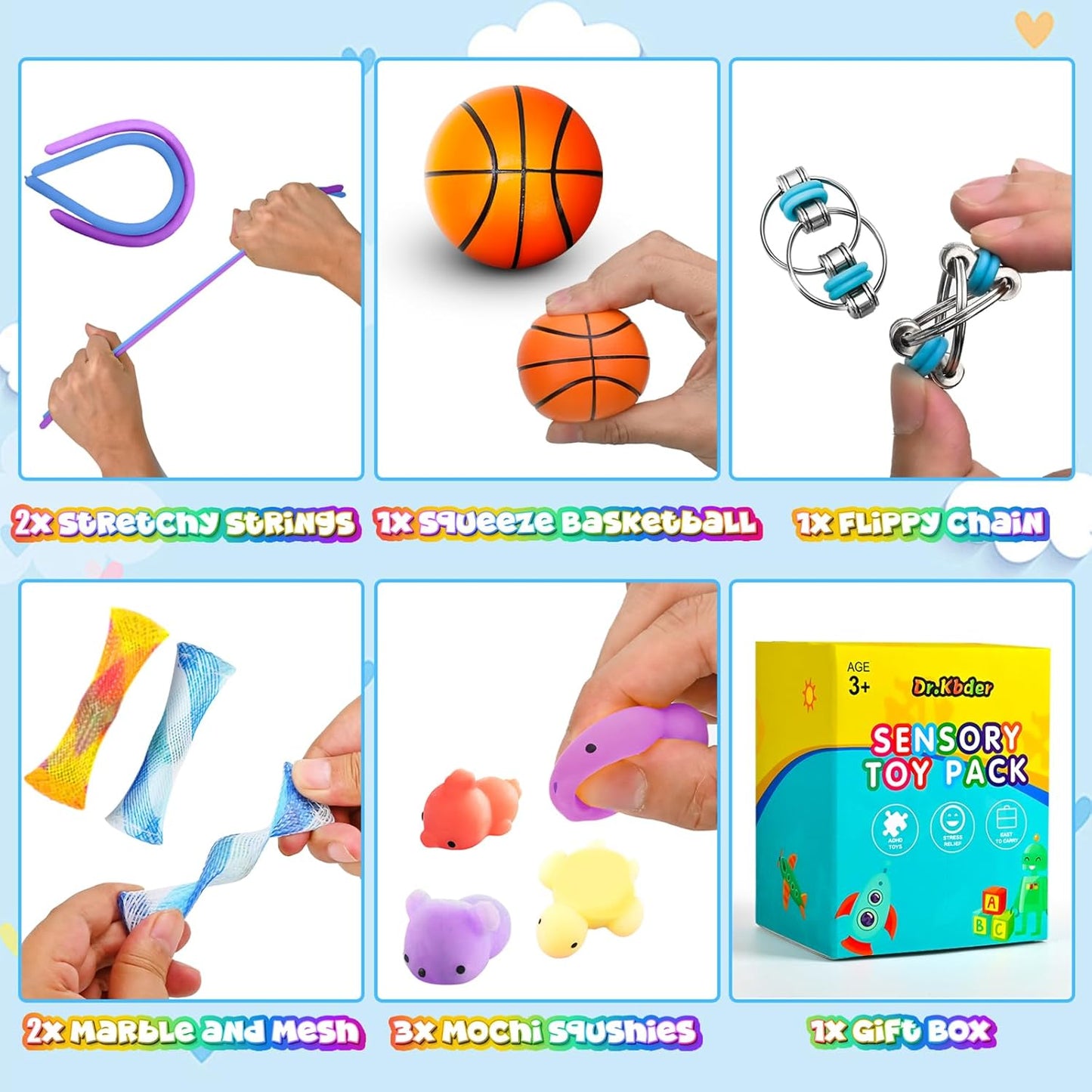 Hot15Pack Fidget Toys Bulk for Adult Kids Age 5-7, 8-12, Sensory Autism Travel Must Have ADHD Autistic Figette Classroom Treasure Prize Box School Must Have Stress Anxiety Easter Basket Stuffers Gifts