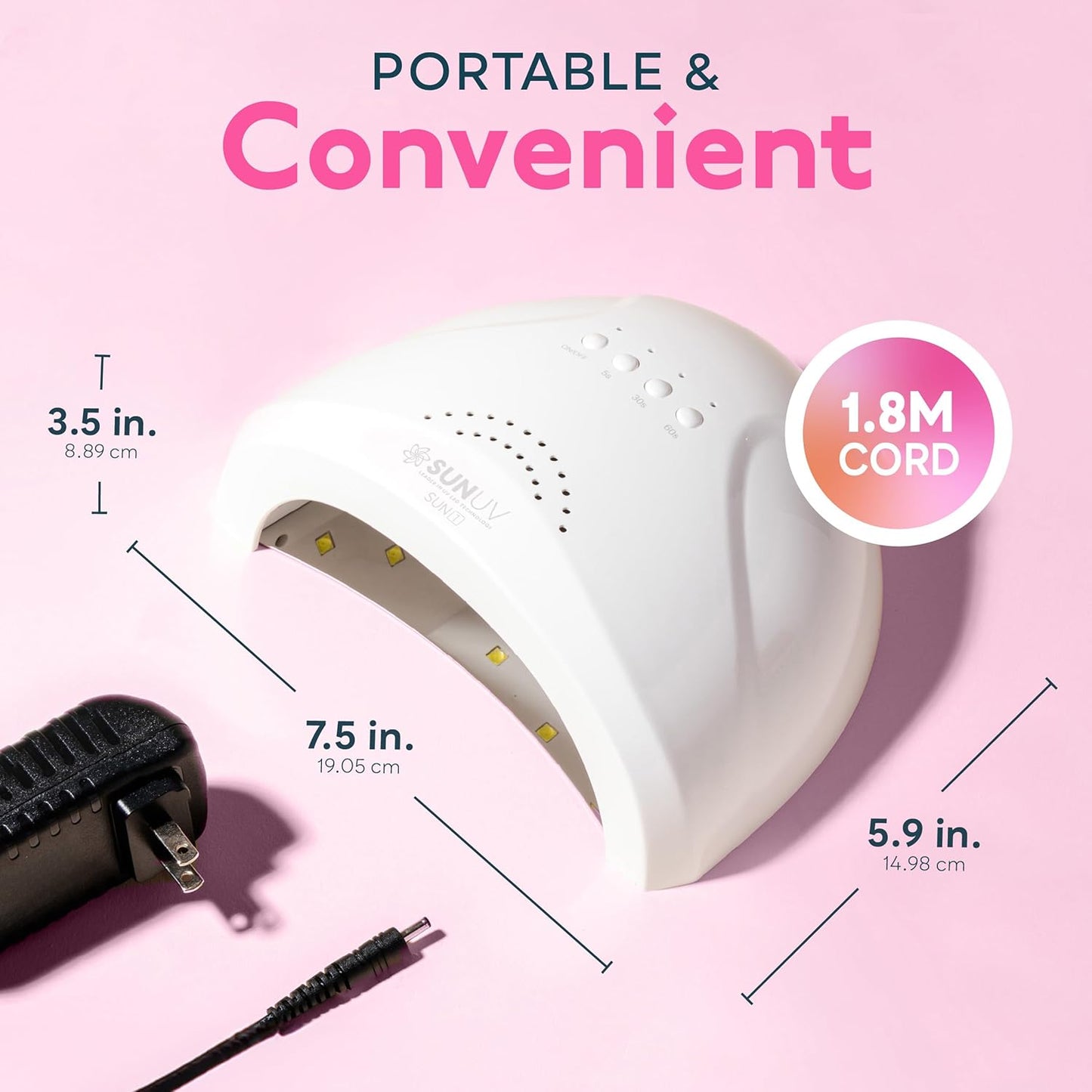 HotSUNUV UV LED Nail Lamp, Gel Light for Nail Polish UV Dryer with 3 Timers SUNone White