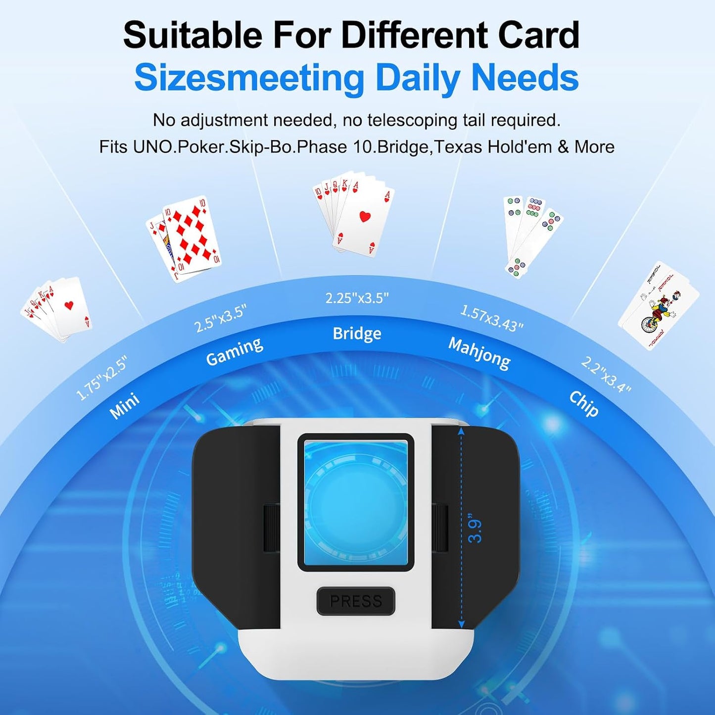 Hot Automatic Card Shuffler|1-2 Deck Electric Card Shuffle Machine|Portable Rechargeable Batteries of Poker,Blackjack,Uno,Skip-Bo,Phase 10 More Playing Shuffler for Home Game,Travel