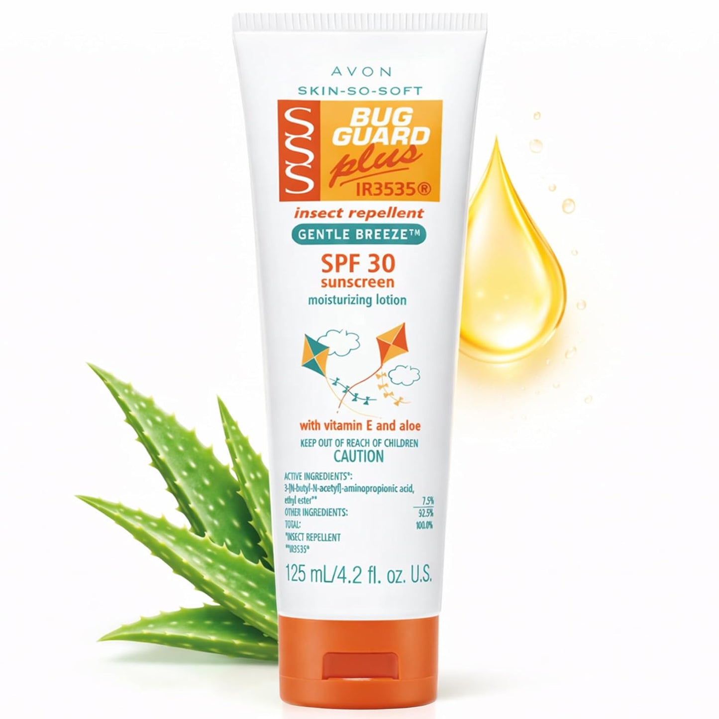 HotAVON SSS Bug Guard Plus IR3535 Gentle Breeze SPF 30 Lotion - 4.2 oz | Skin So Soft Bug Guard Insect Repellent Moisturizing Lotion, 2-in-1 Sunscreen & DEET-Free Bug Repellent with Vitamin E & Aloe