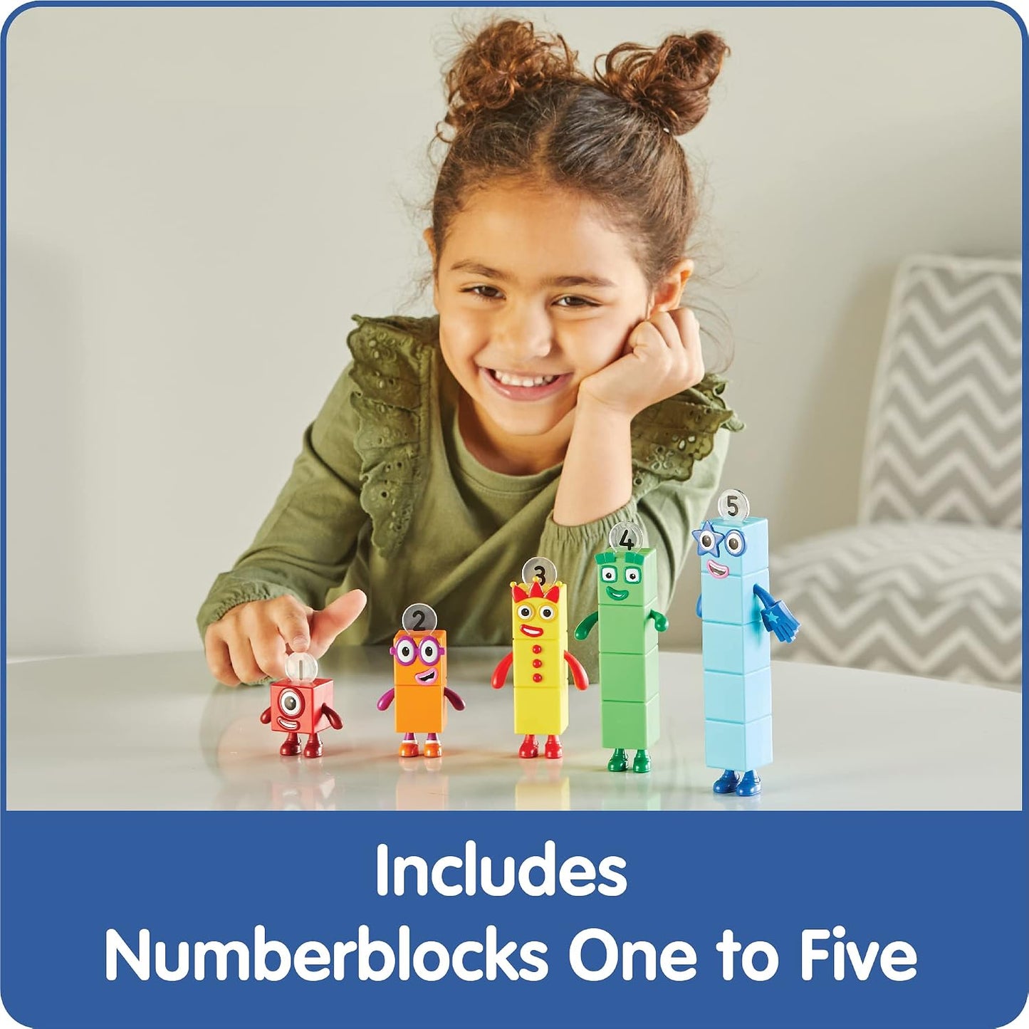 Hot hand2mind Numberblocks Friends One to Five, Action Figure Set, Toy Figures & Playsets, Small Figurines for Kids, Counting Blocks, Numbers for Toddlers, Math Toys, Kids Birthday Gifts