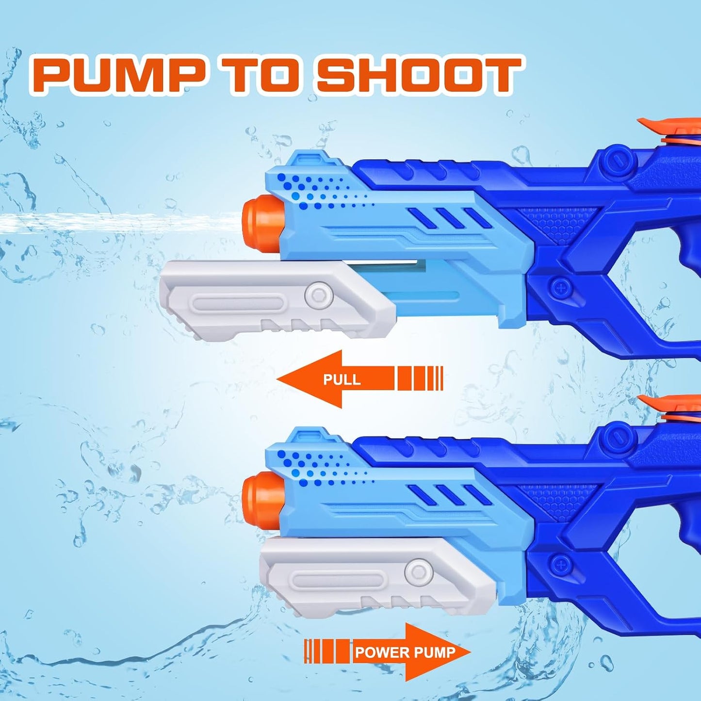 HotQuanquer 3 Pack Water Guns for Kids Adults - 600CC Squirt Water Toy Gun Super Blaster Soaker Long Range High Capacity Summer Swimming Beach Outdoor Water Fighting Play Pool Toys for Boys Girls (Blue)