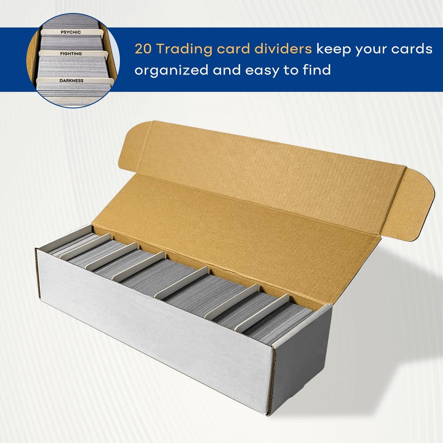 Hot Fageverld Trading Card Storage Box, Mtg Storage Box with Dividers, Cardboard Collector Box for TCG, Baseball Sports Cards, 6 Count