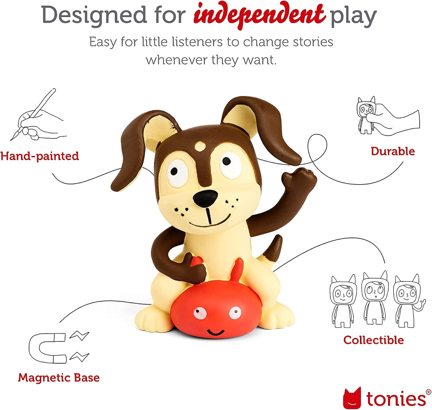 Hot Toniebox 1 Audio Player Starter Set with Playtime Puppy - Listen, Learn, and Play with One Huggable Little Box - Light Blue
