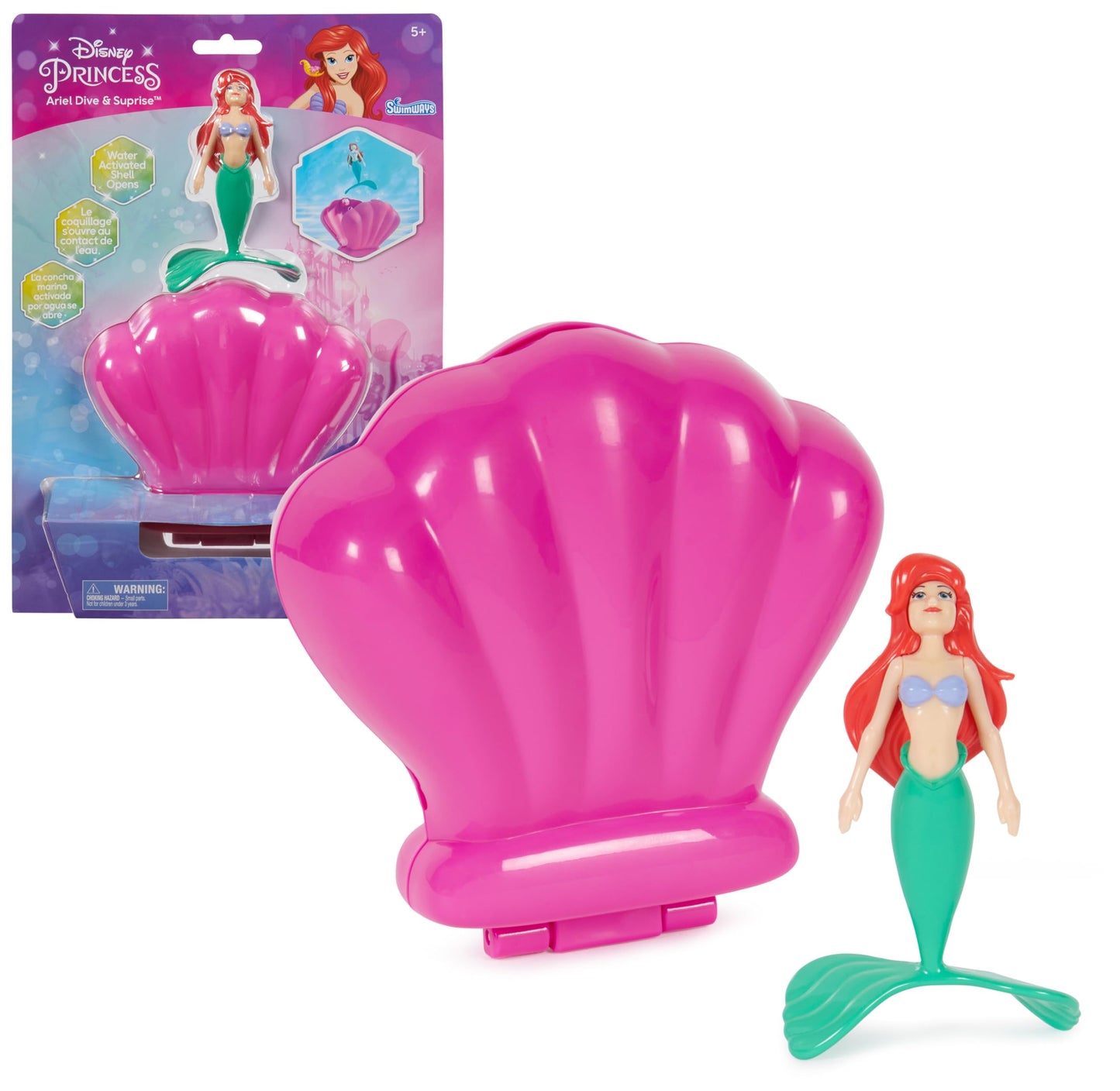 Hot SwimWays The Little Mermaid Ariel Dive N’ Surprise Pool Toy for Ages 5+ | Waterproof Figurine Sinks in Its Capsule and Floats in Surprise Reveal; Teaches Kids Swimming Skills and Diving Confidence