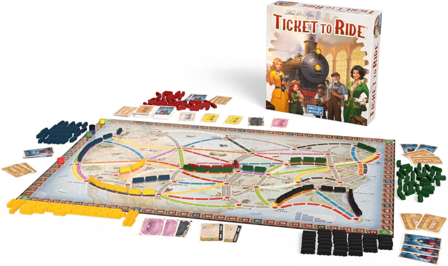 HotAsmodee Ticket to Ride Board Game (2025 Refresh) - A Cross-Country Train Adventure for Friends and Family, Strategy Game for Kids & Adults, Ages 8+, 2-5 Players, 30-60 Minute Playtime