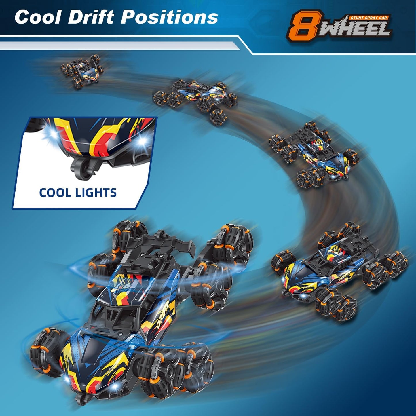 HotNEXBOX Cool 8 Wheels Hand Controlled rc Stunt Car Toys, Gesture Sensing Remote Control Cars for Boys Age 6 7 8-12 13 14 Year Old, Birthday Gifts Ideas for Kids