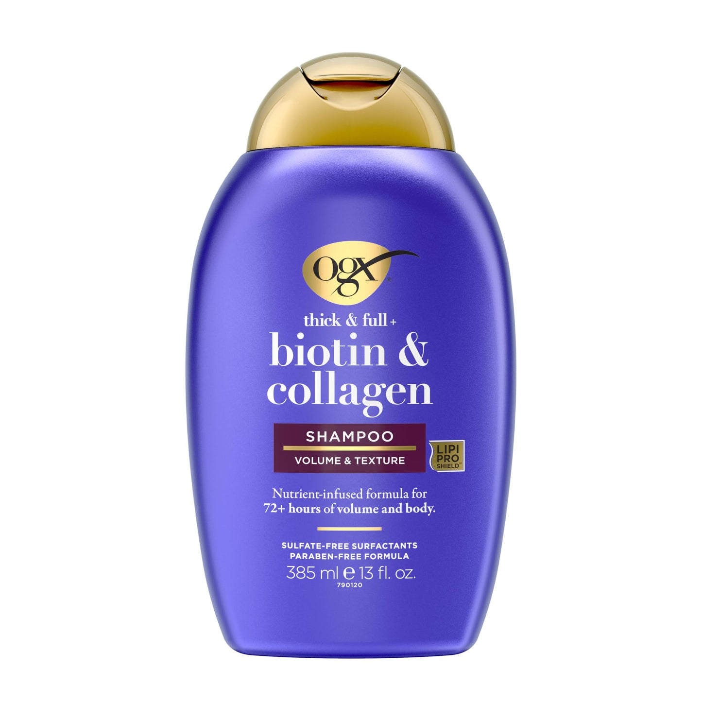 HotOGX Thick & Full + Biotin & Collagen Volumizing Shampoo, Nutrient-Infused Hair Shampoo with Vitamin B7 Biotin Gives Hair Volume & Body for 72+ Hours, Sulfate-Free Surfactants, 25.4 fl. oz