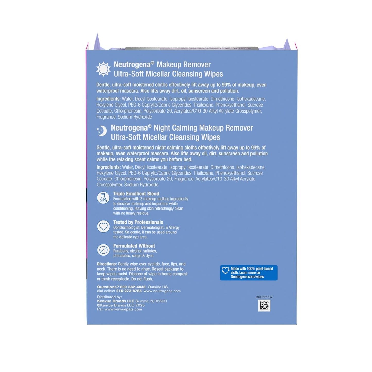 HotNeutrogena Day & Night Facial Cleansing Wipes, Makeup Remover Face Cleansing Towelettes & Night Calming Facial Cloths, 100% Plant Based Fibers Wipe Away Dirt & Oil, (3 Packs of 25)