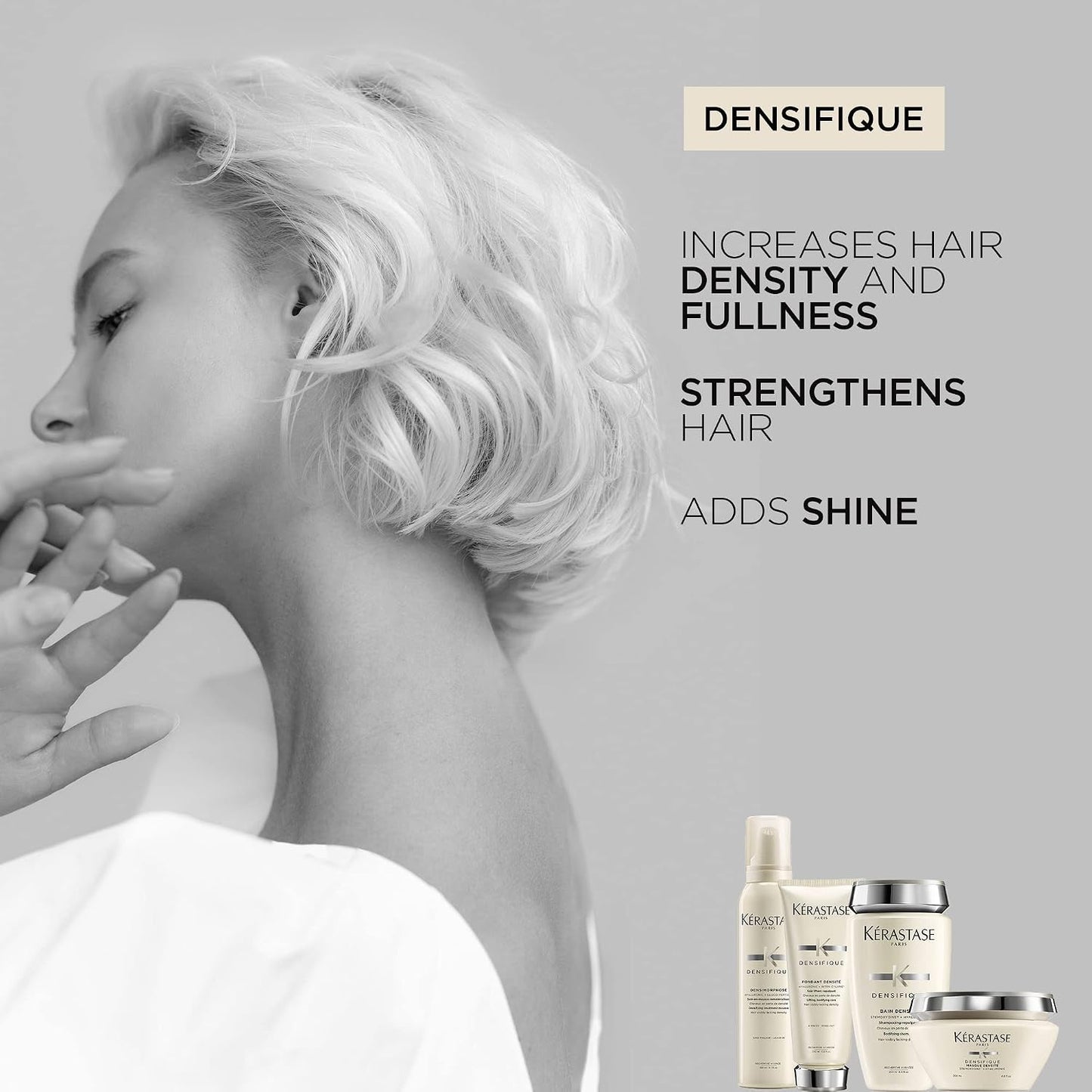 HotKerastase Densifique Densité Conditioner | Thickening, Strengthening & Hydrating Conditioner | For Thicker & Fuller Looking Hair | With Hyaluronic Acid | For Fine, Thin & Thinning Hair | 6.8 Fl Oz