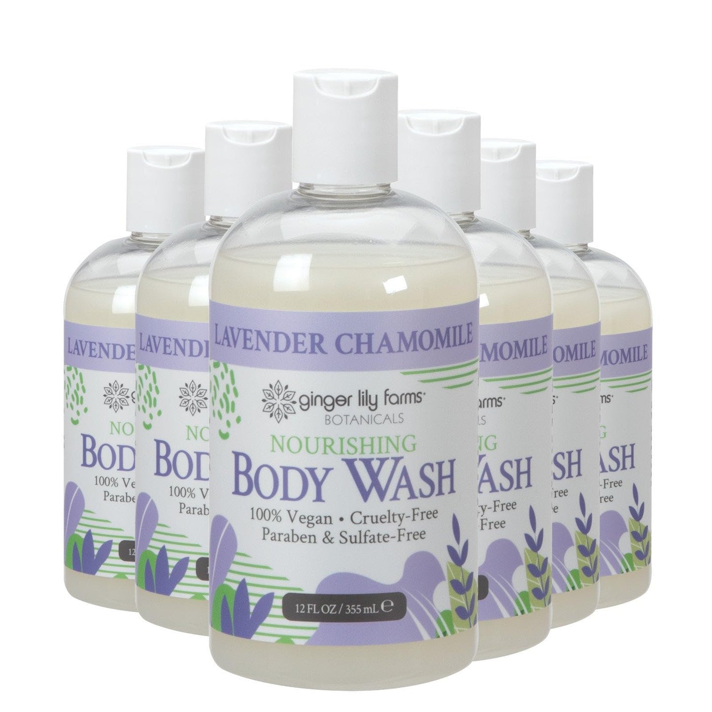 HotGinger Lily Farms Botanicals Nourishing Body Wash, Island Tranquility, 100% Vegan & Cruelty-Free, Green Tea Lemongrass Scent, 1 Gallon Refill (128 fl. oz.)