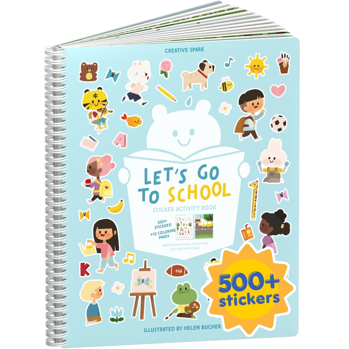 HotCars, Trucks, Planes & Trains 500+ Kids Sticker Book by Cupkin Fun Toddler Travel Activity Coloring and Sticker Book, Road Trip Essentials, 12 Coloring Pages + Scenes for Ages 2–8 Years