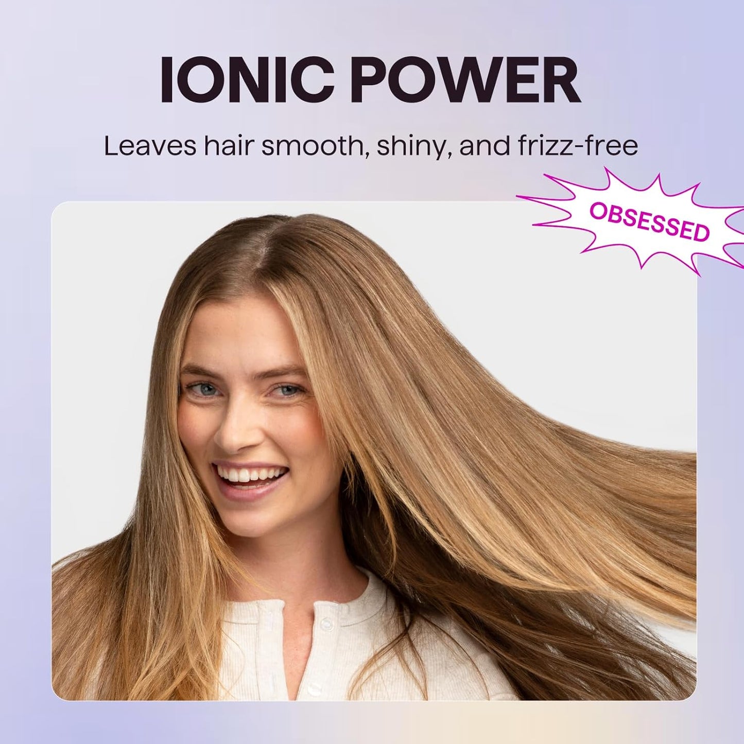 HotWavytalk Blown Away Ionic Hair Dryer with Diffuser for Curly Hair | 1875W Fast Drying, 3 Attachments for All Hair Types, Ceramic Healthy Shine, Lightweight & Quiet (Pink)