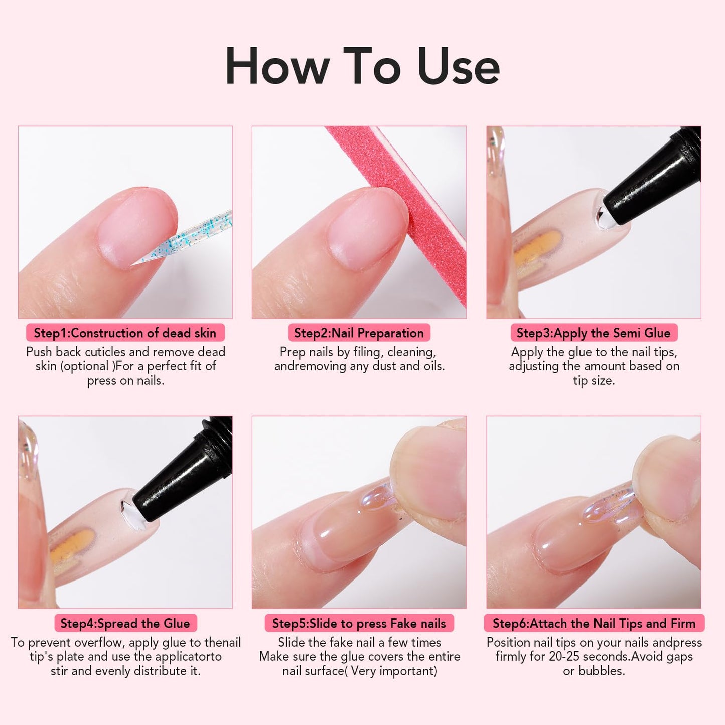 HotCurvlife Newly Upgraded Quick Drying 10g Semi Solid Nail Glue with 10ml Remover for Press On Nails Tips No Need for UV Lamp Long Lasting Fake Acrylic Nails Kit Glue Gel