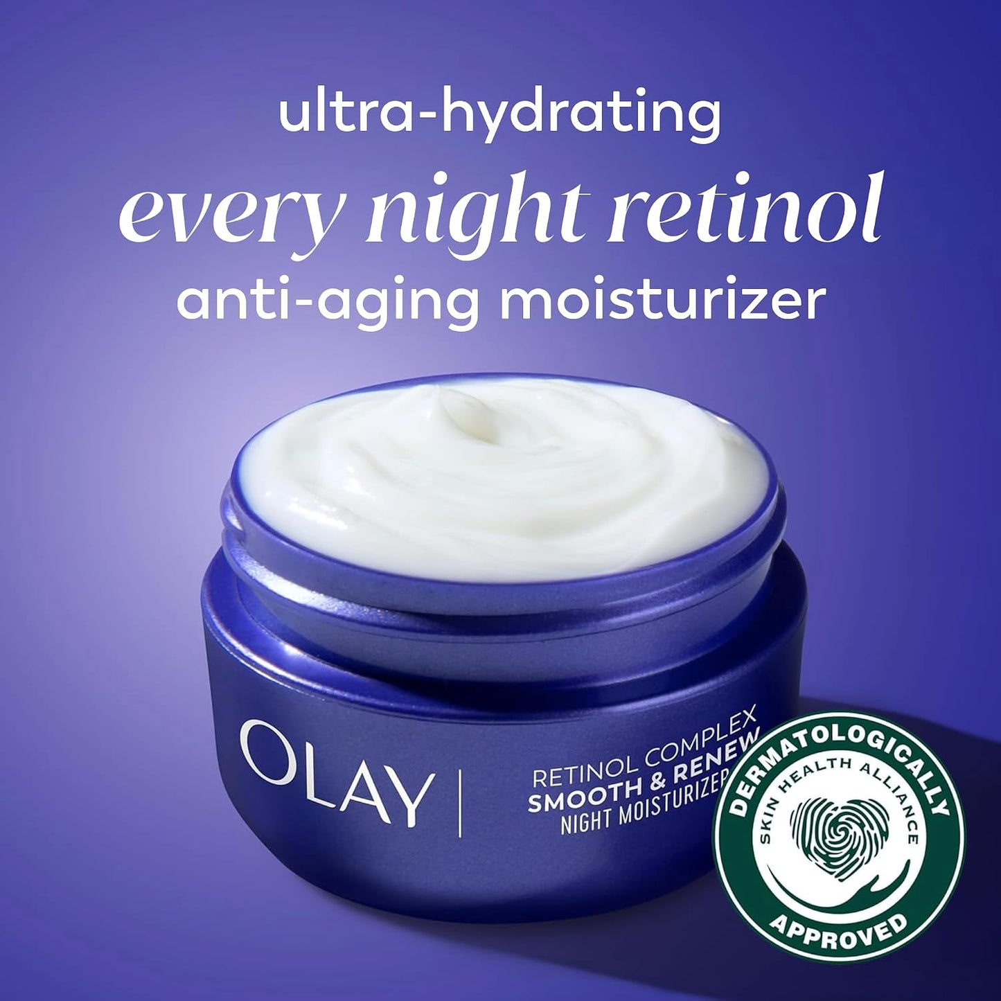 HotOlay Regenerist Radiance Retinol Face Moisturizer: Smooth & Renew Cream for Women - Fragrance-Free, Anti-Aging, Anti-Wrinkle, Tightening & Brightening - 2 Oz