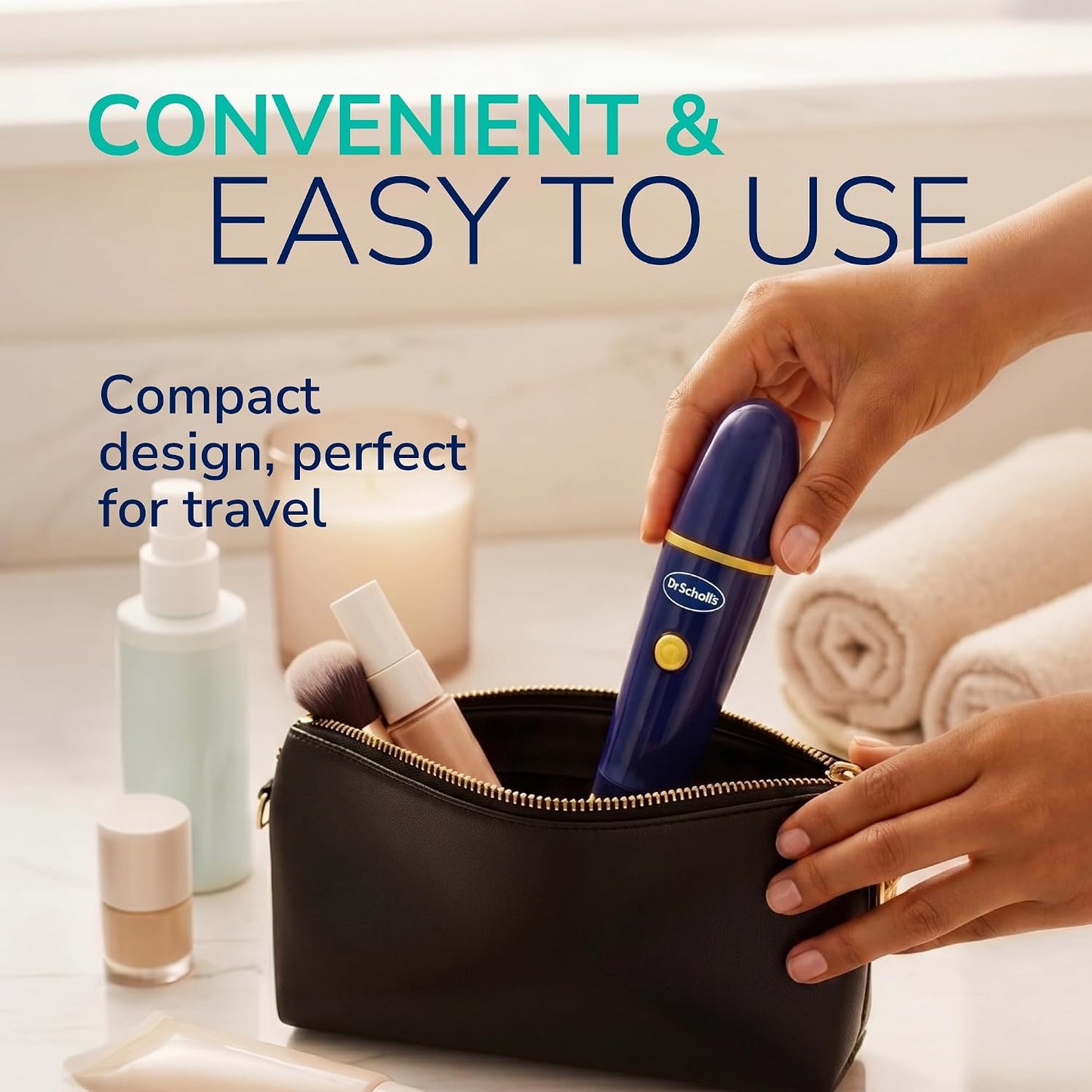 HotDr. Scholl's Callus Remover Electronic Foot File, Electric Hard Skin Removal for Feet, Effortless Soft Smooth Skin in Minutes, Perfect for Travel, for Women & Men, AAA Batteries Included