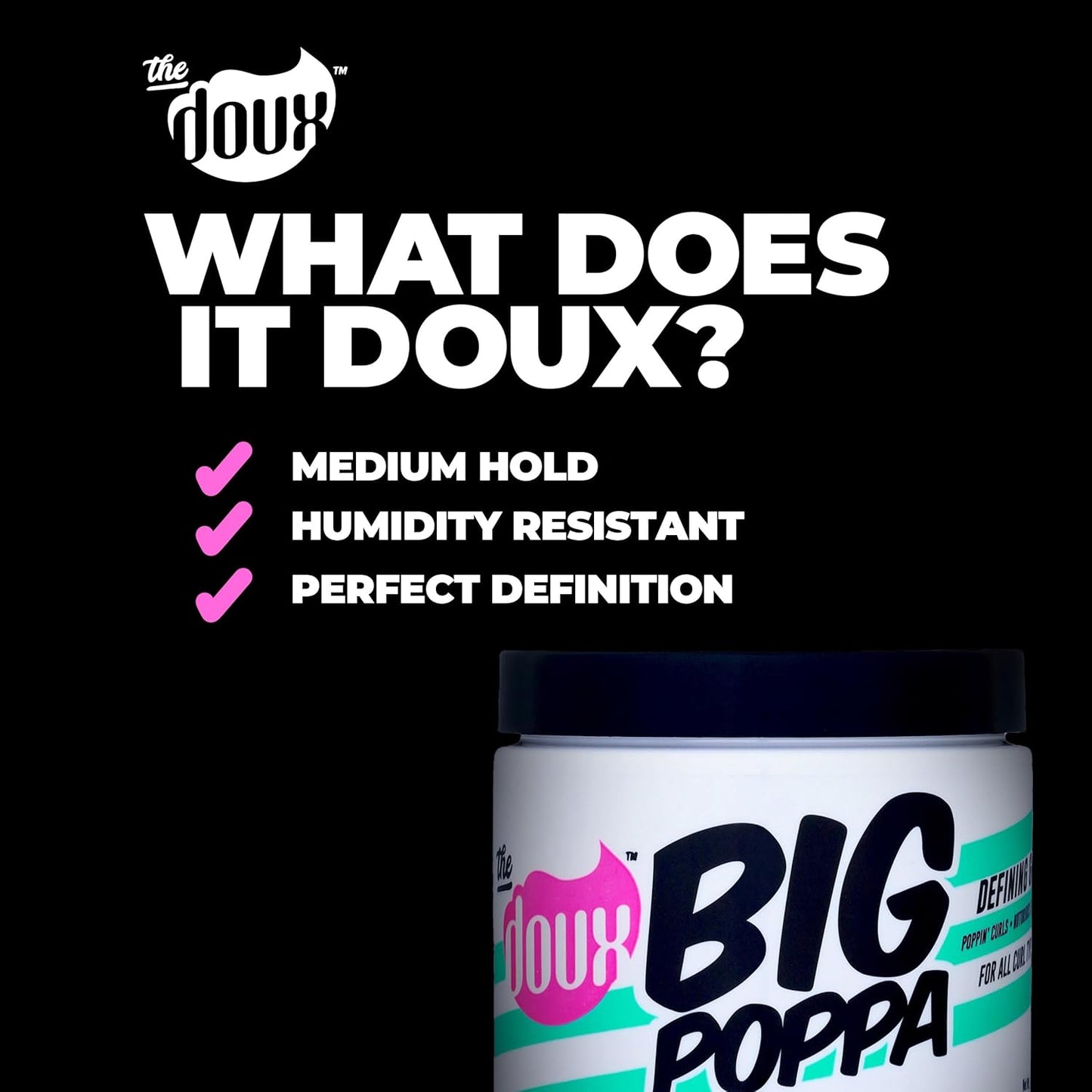 HotThe Doux Big Poppa Defining Gel, Curling Gel to Fight Frizz and Humidity, Curl-Defining Hair Products, Suitable for All Curl Types