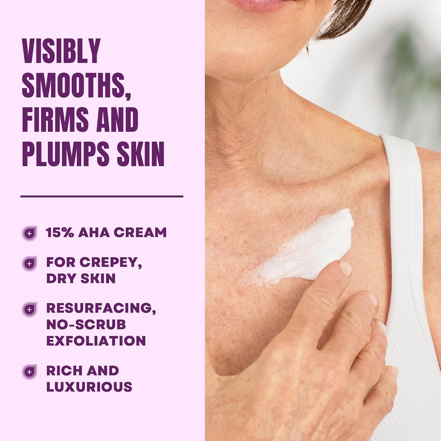 HotAmLactin Crepe Firming Body Cream, 15% Lactic Acid, 12 oz | 15% lactic acid body cream exfoliates, moisturizes and helps improve the look of crepey skin for firmer-looking texture.