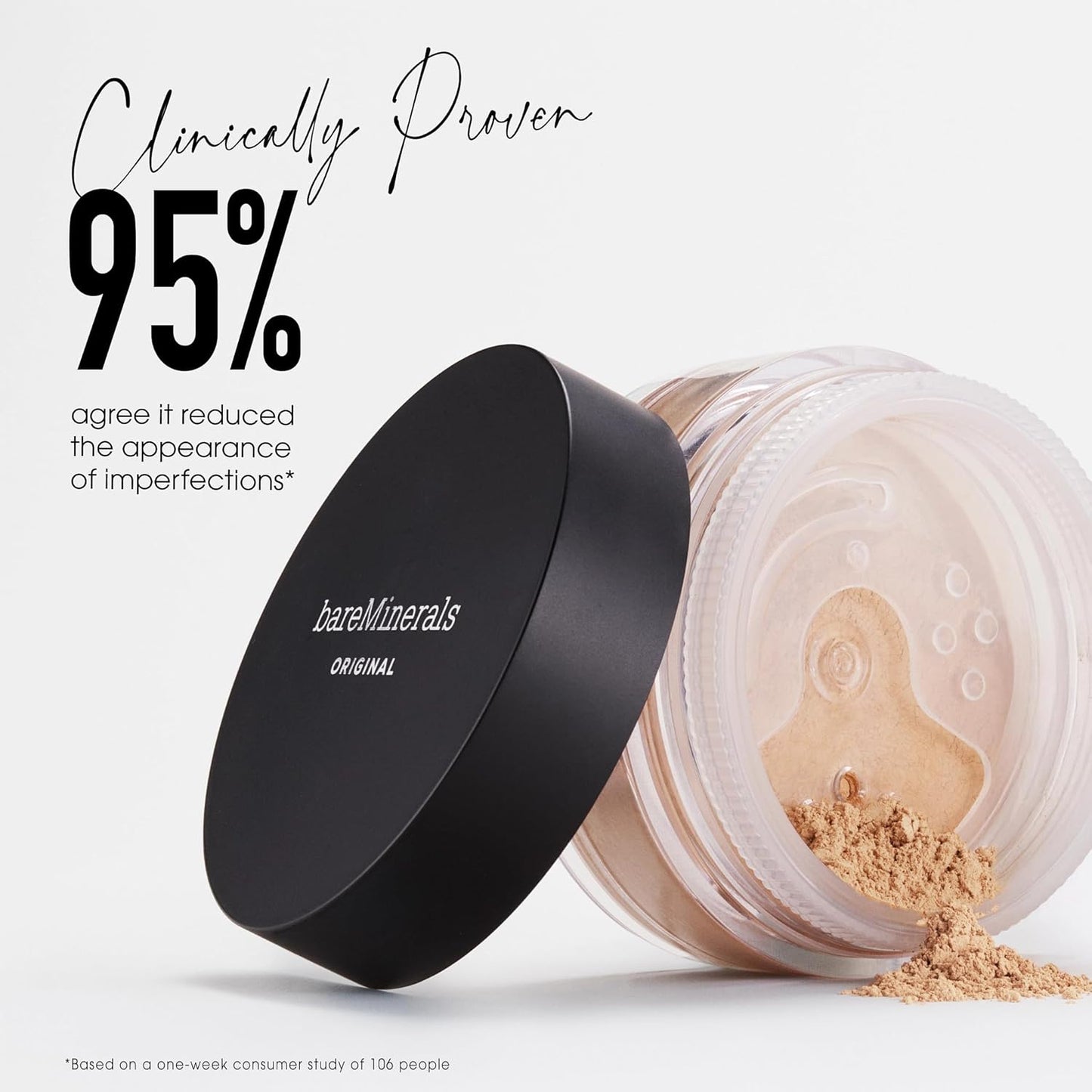 HotbareMinerals Original Loose Powder Foundation SPF 15 - Powder Face Makeup with Added Sun Protection - Sheer to Full Coverage Foundation